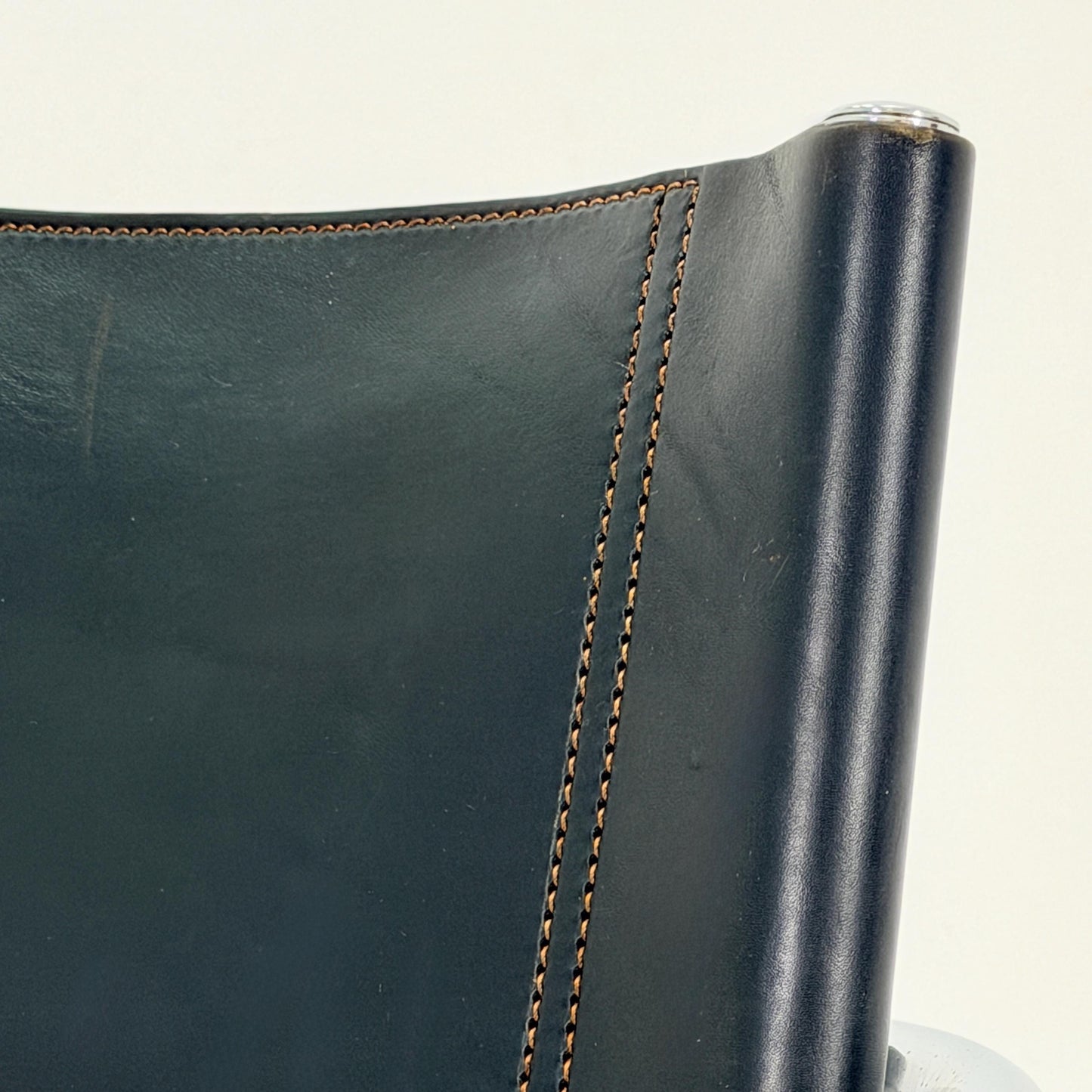 Mid-Century Bauhaus S34 black leather Armchair by Centro Studio Italy, 1980s