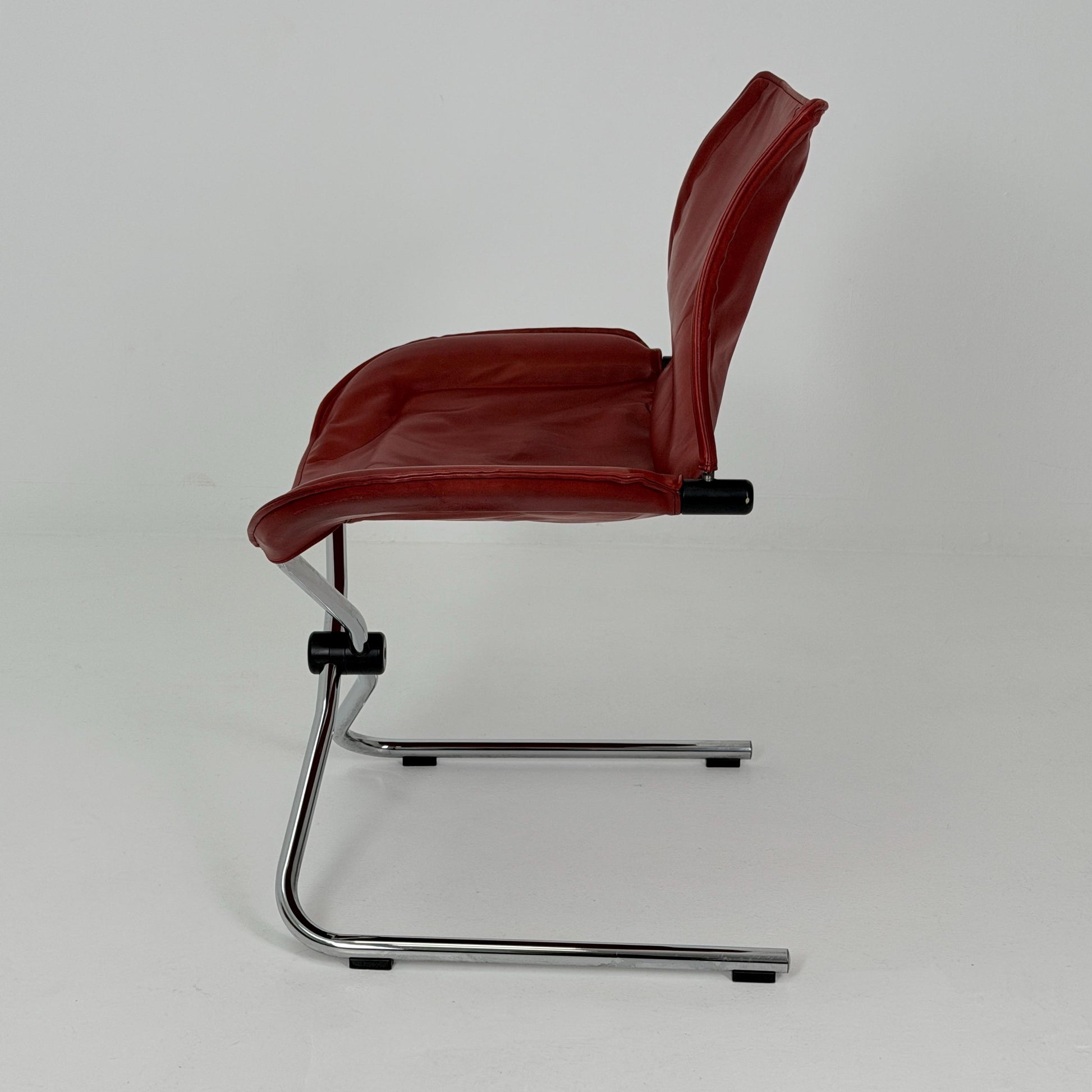 Rare Mid Century Simon Desanta Leather Lounge Chair for COR Germany, 1980s