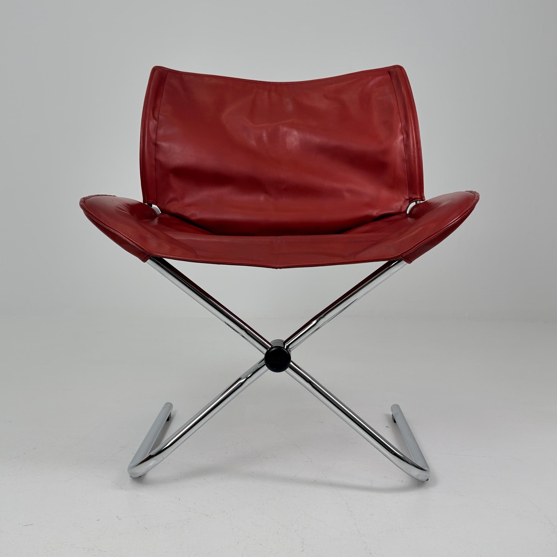 Rare Mid Century Simon Desanta Leather Lounge Chair for COR Germany, 1980s