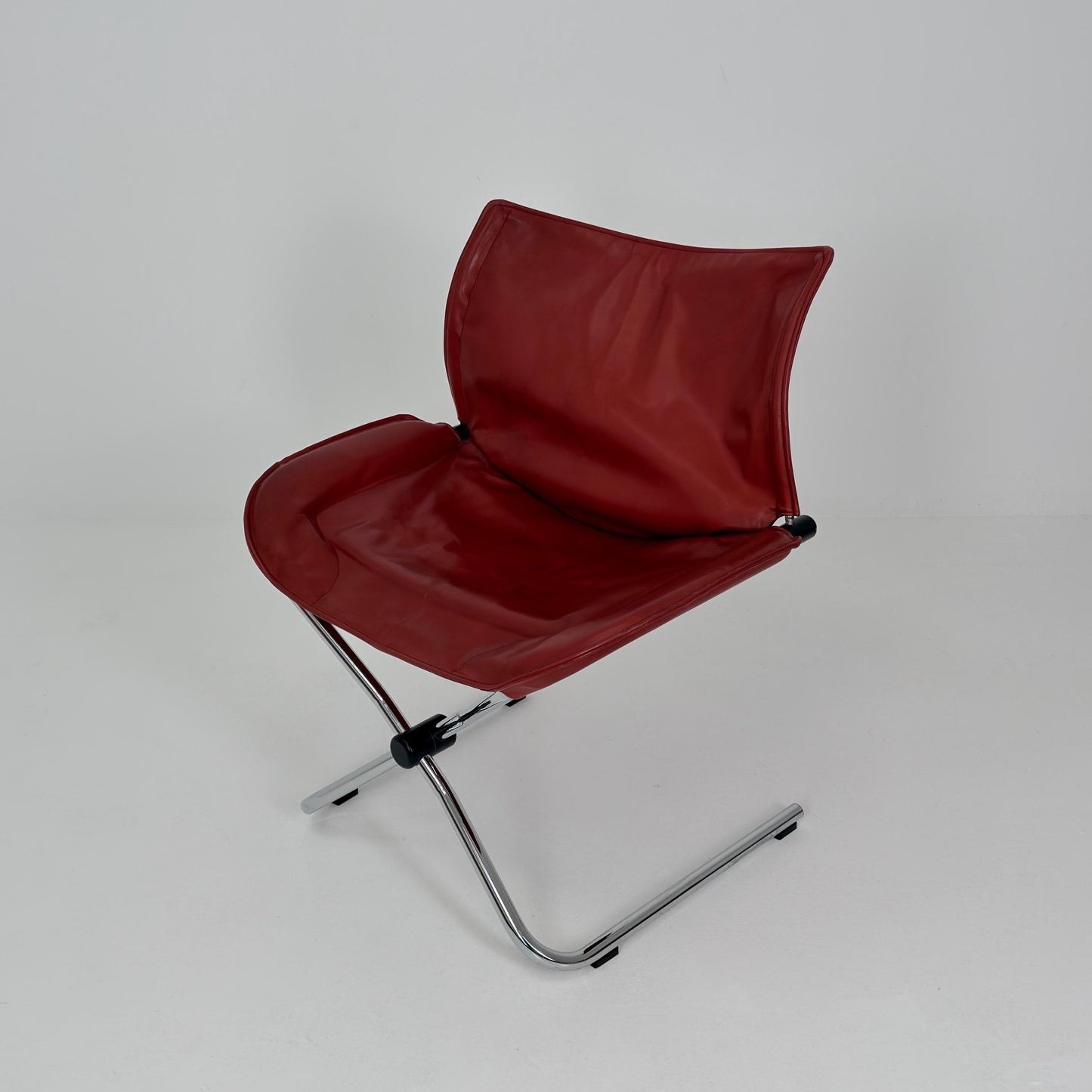 Rare Mid Century Simon Desanta Leather Lounge Chair for COR Germany, 1980s