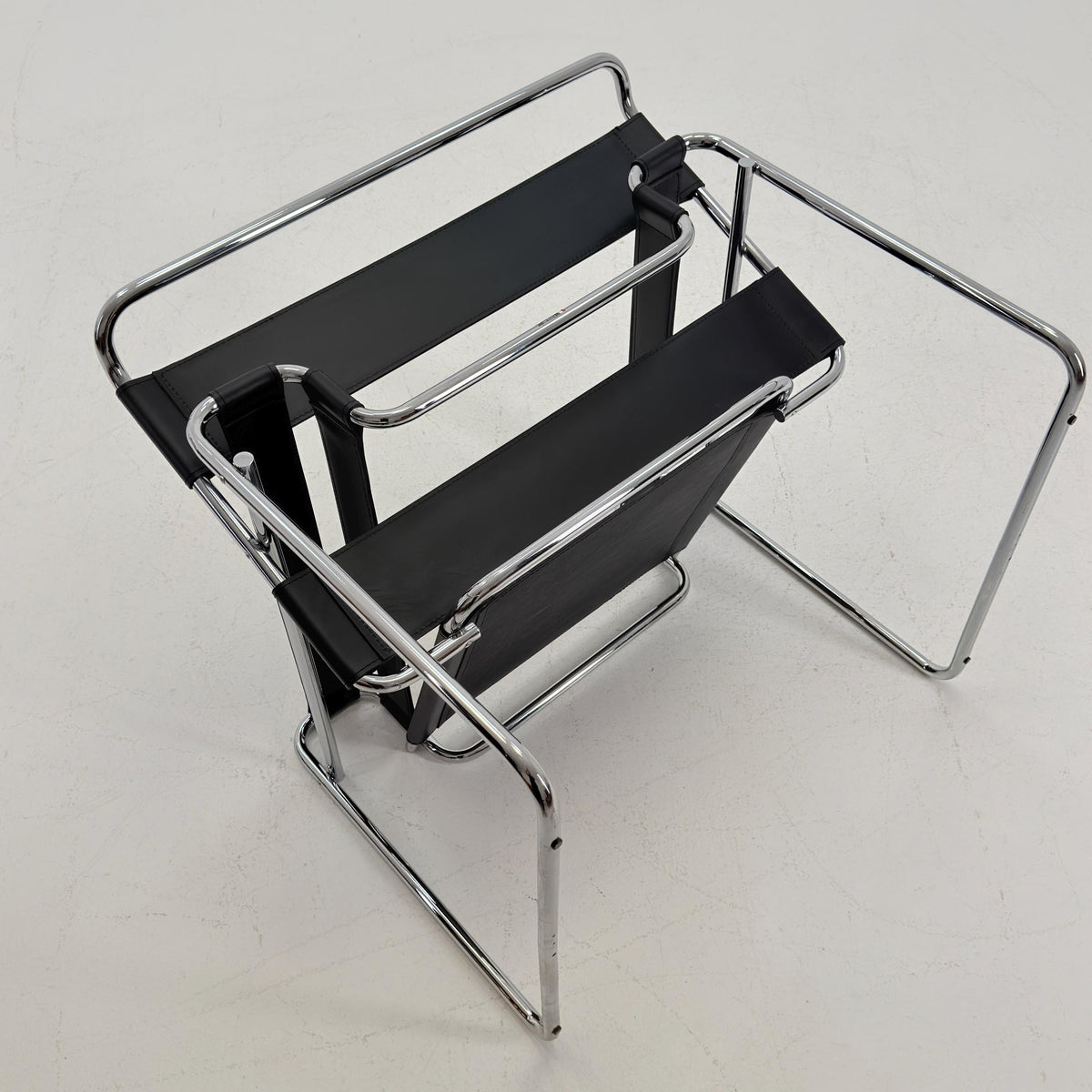 Mid century black B3 WASSILY Bauhaus Lounge armchair by Marcel Brauer 1980s Italy