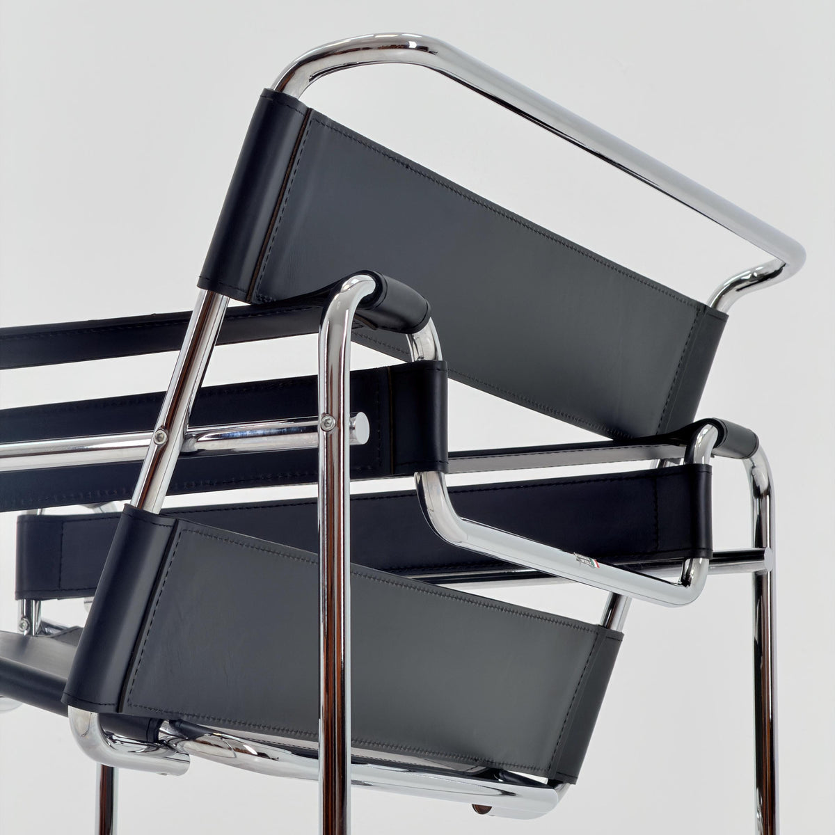 Mid century black B3 WASSILY Bauhaus Lounge armchair by Marcel Brauer 1980s Italy