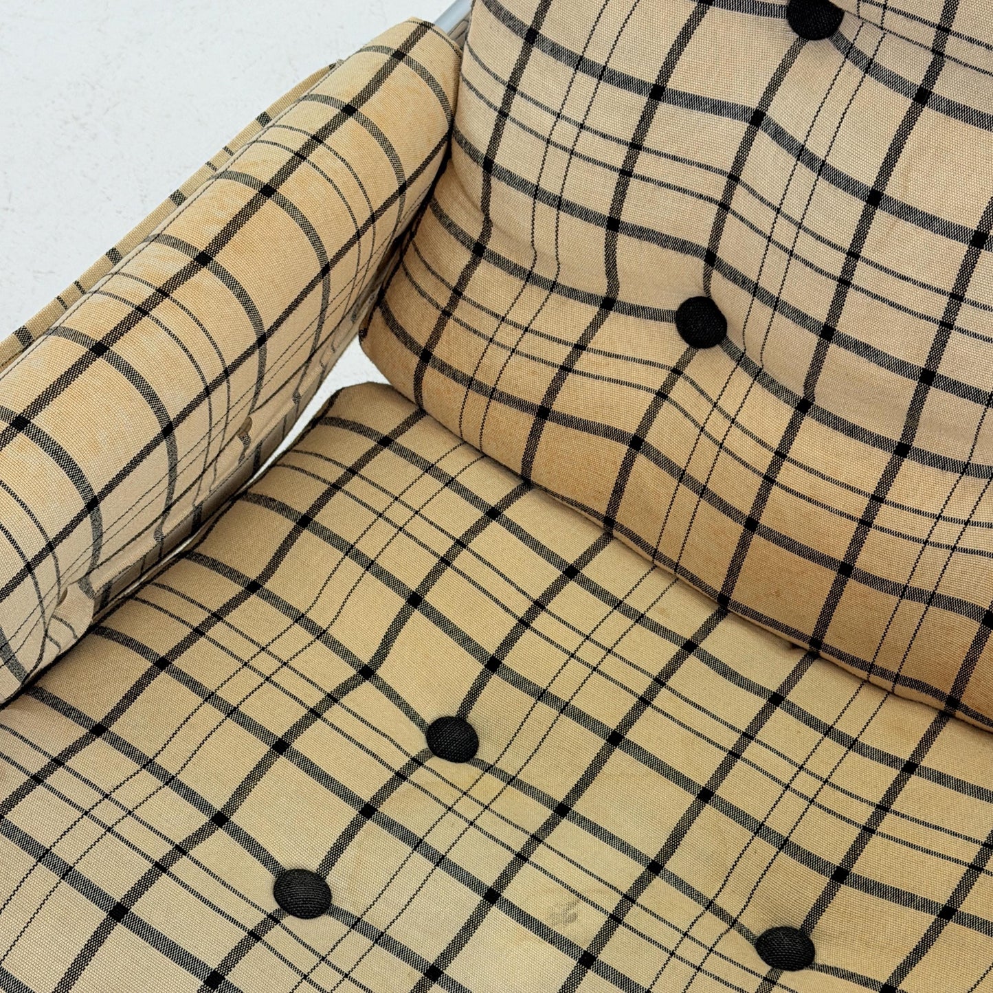 Mid century century Bauhaus tubular canvas armchair with pockets for Tomas Jelinek by IKEA 1980s