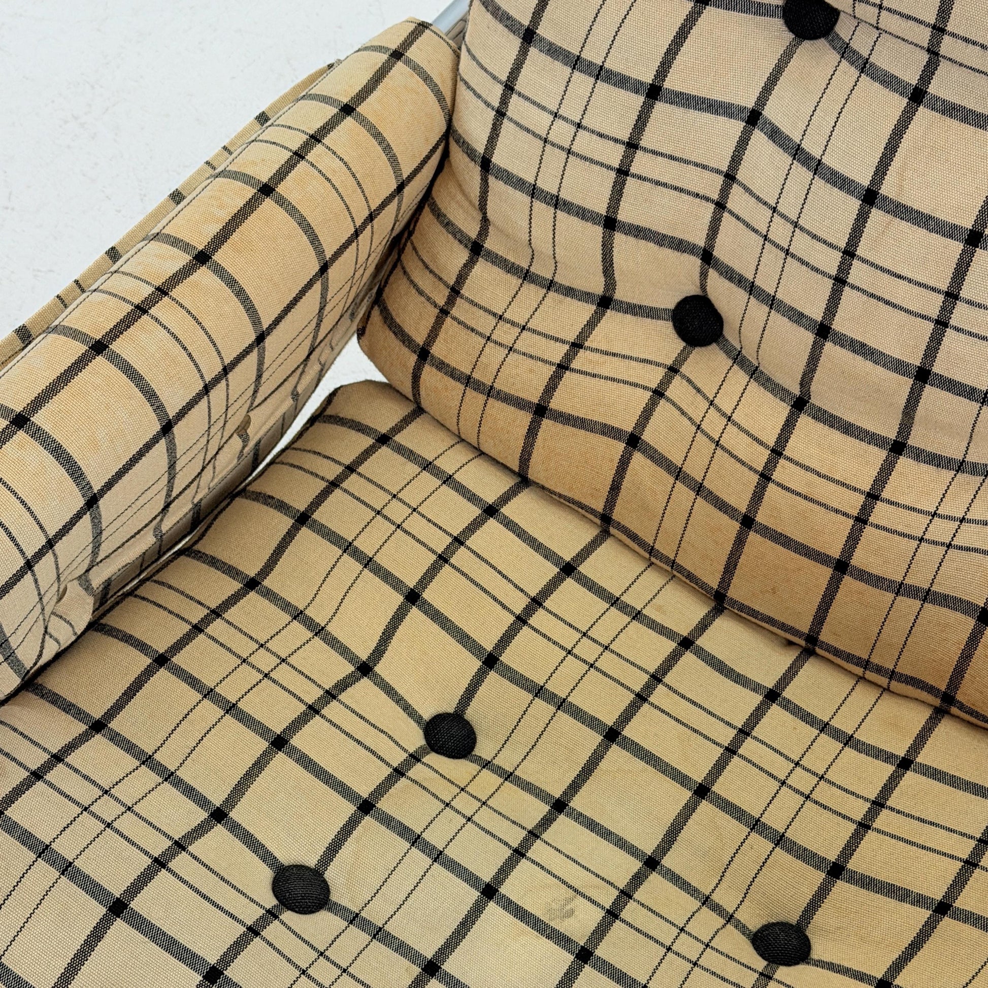Mid century century Bauhaus tubular canvas armchair with pockets for Tomas Jelinek by IKEA 1980s