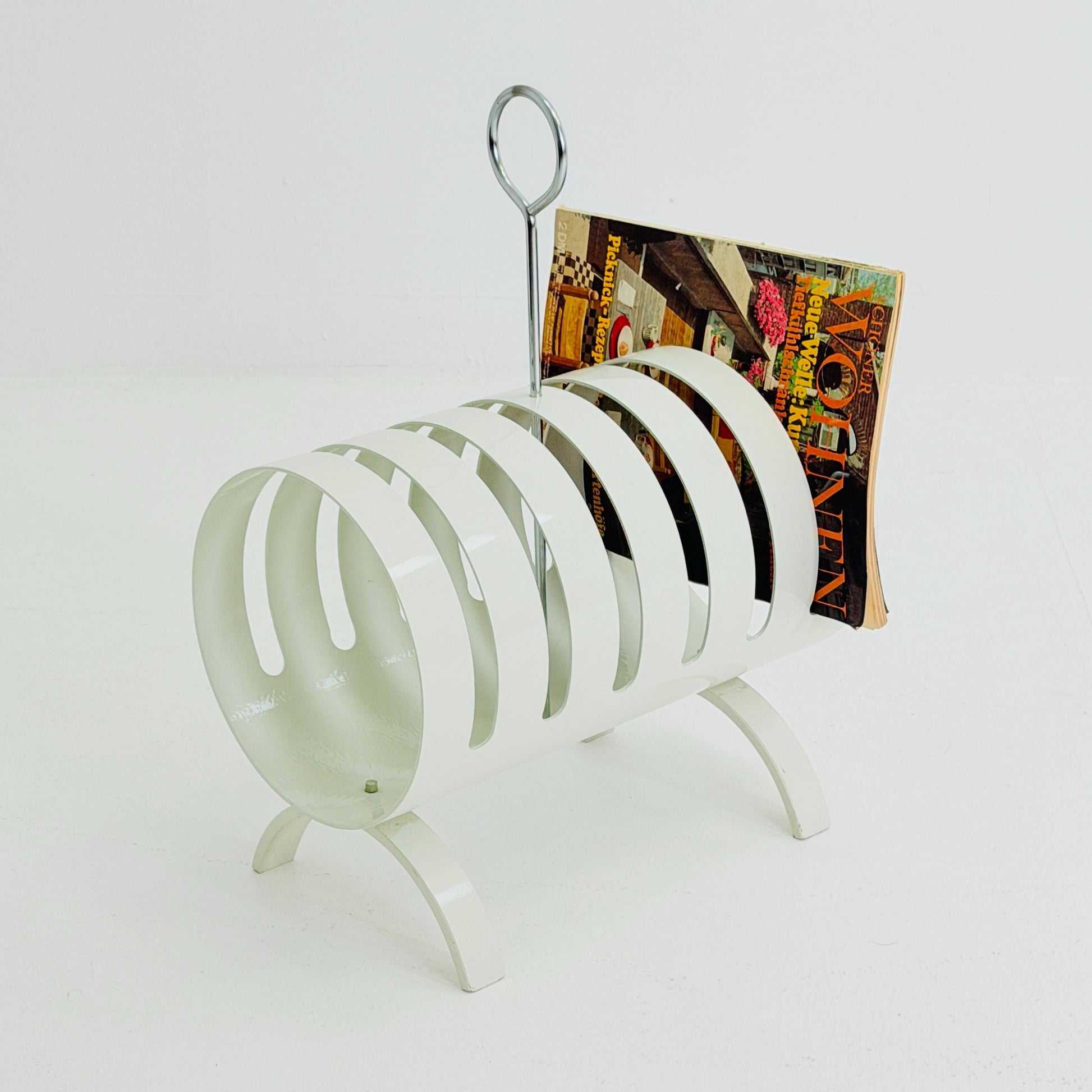 Mid Century Space Age Magazine & Vinyl Record Rack by Opal Kleinmöbel, Germany 1970s