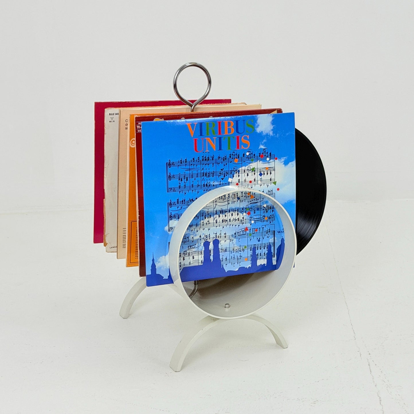 Mid Century Space Age Magazine & Vinyl Record Rack by Opal Kleinmöbel, Germany 1970s