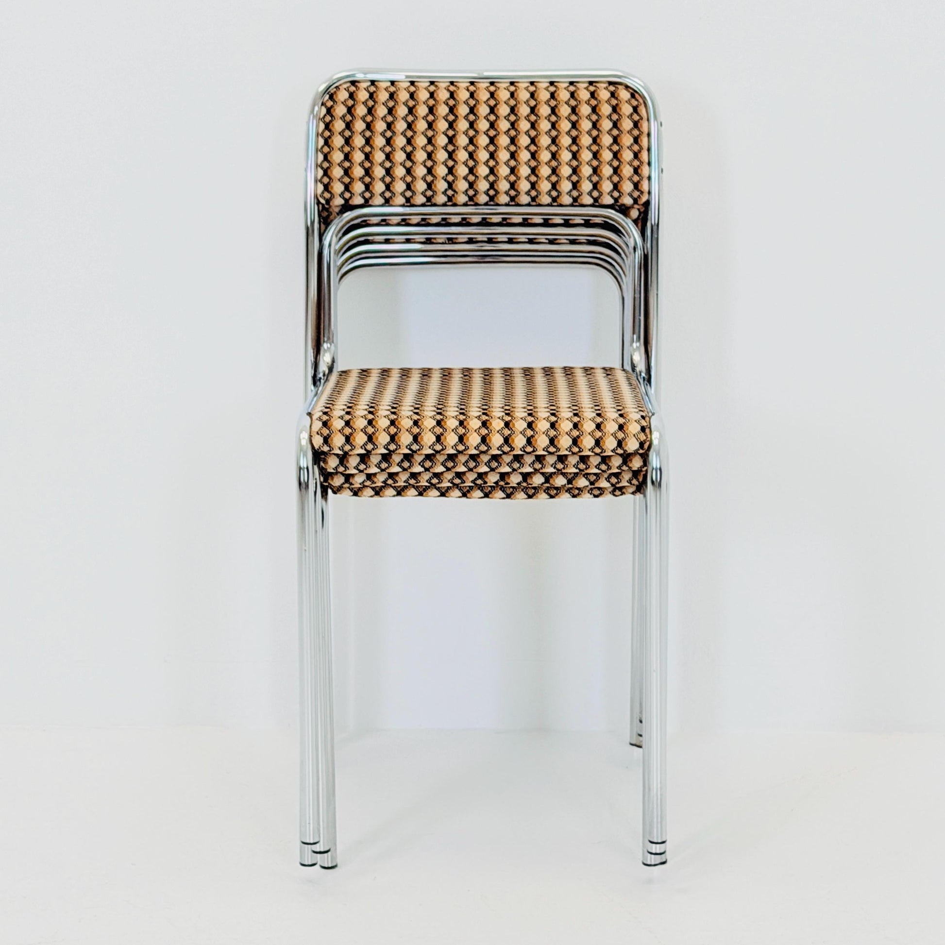 set of 4 mid century Bauhaus dining chairs by 1980s Germany