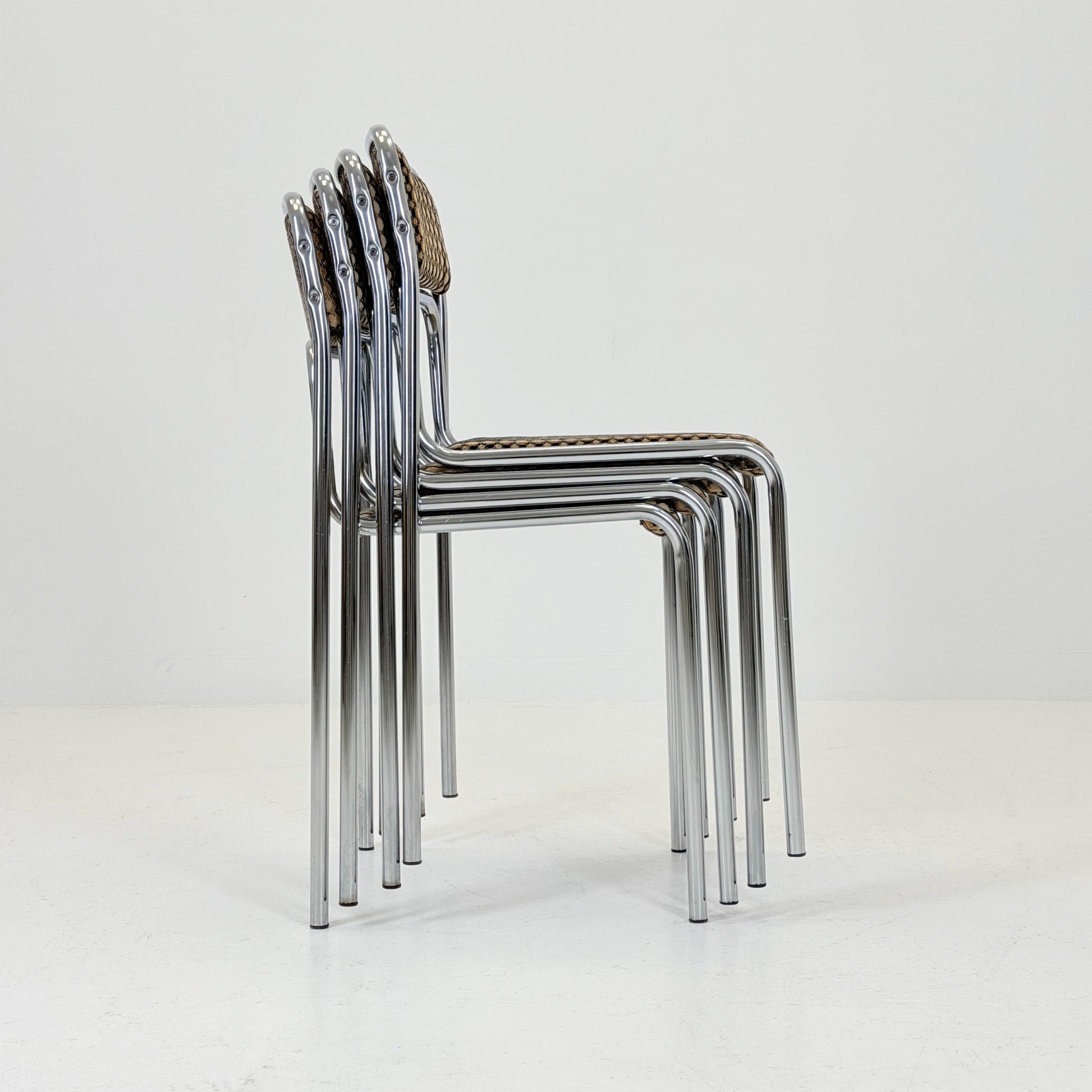 set of 4 mid century Bauhaus dining chairs by 1980s Germany