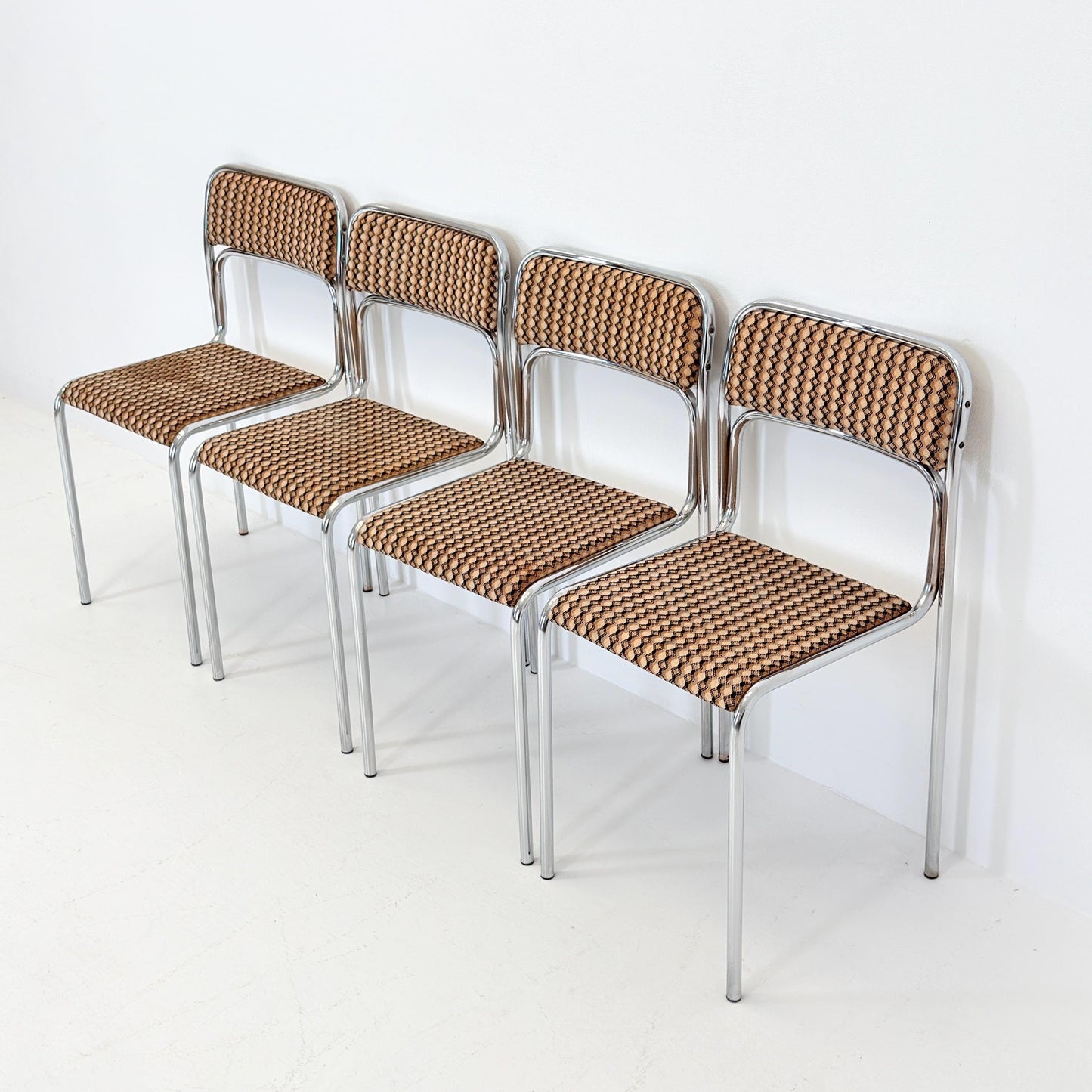 set of 4 mid century Bauhaus dining chairs by 1980s Germany