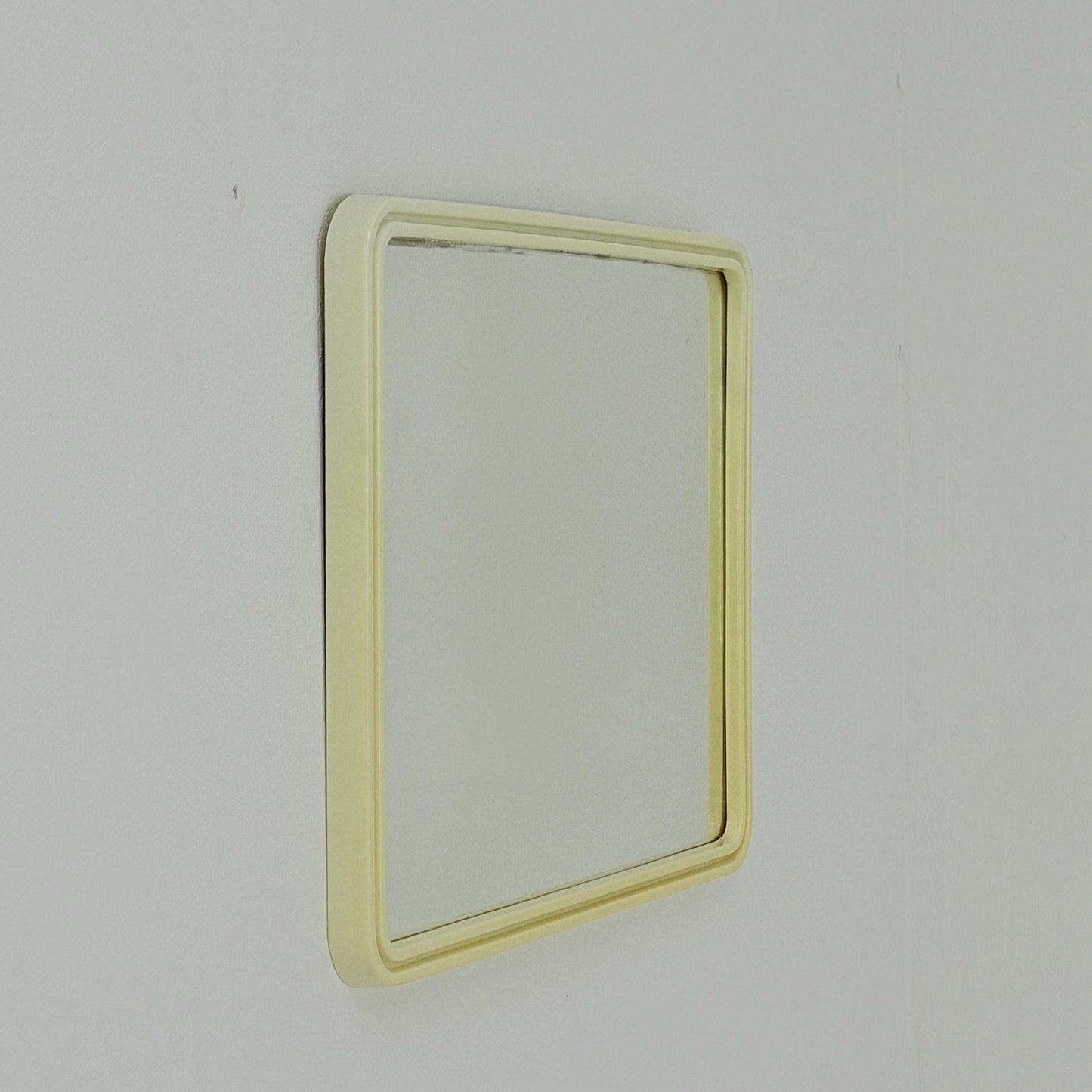 Mid century large Space age beige /white plastic wall mirror 1970s Germany