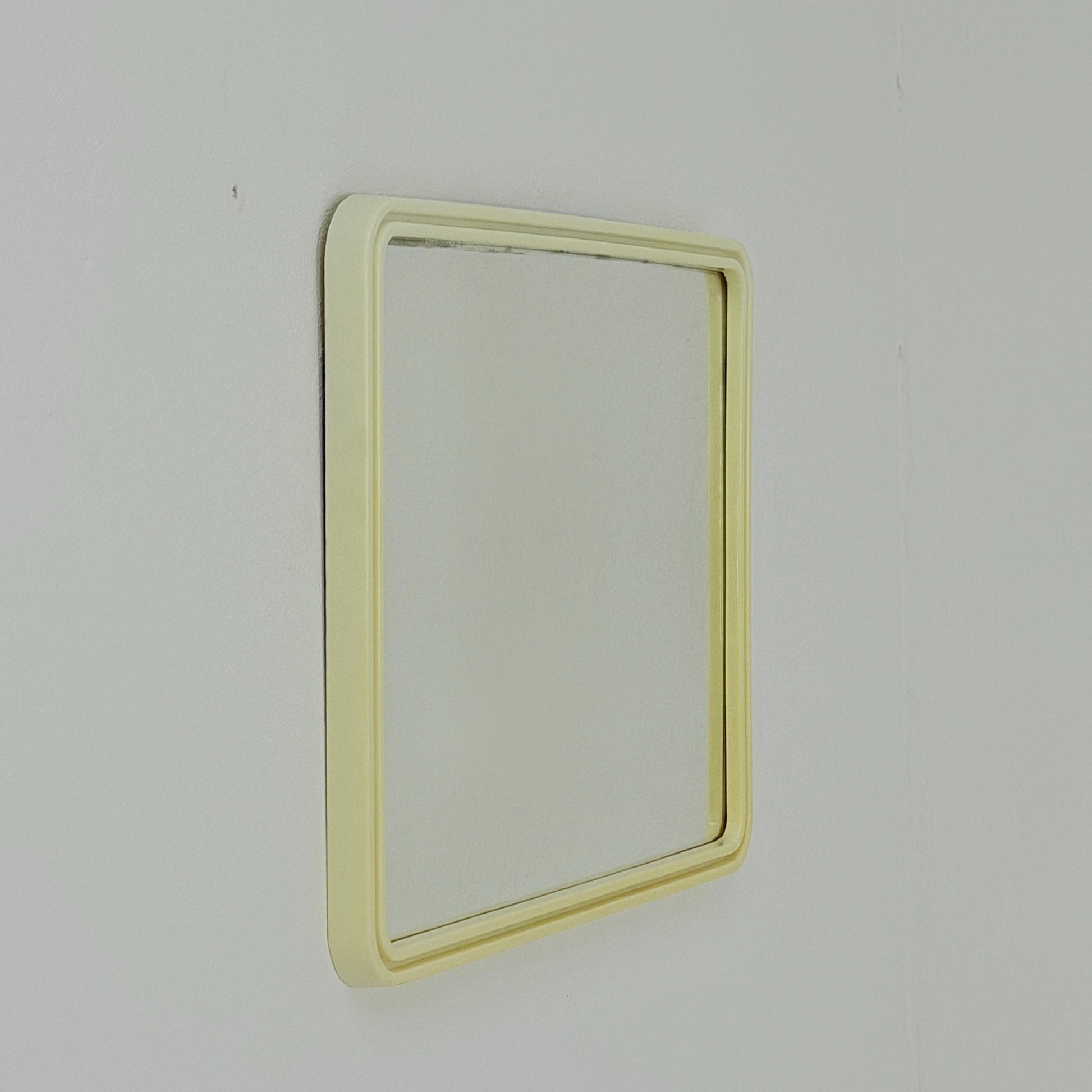 Mid century large Space age beige /white plastic wall mirror 1970s Germany