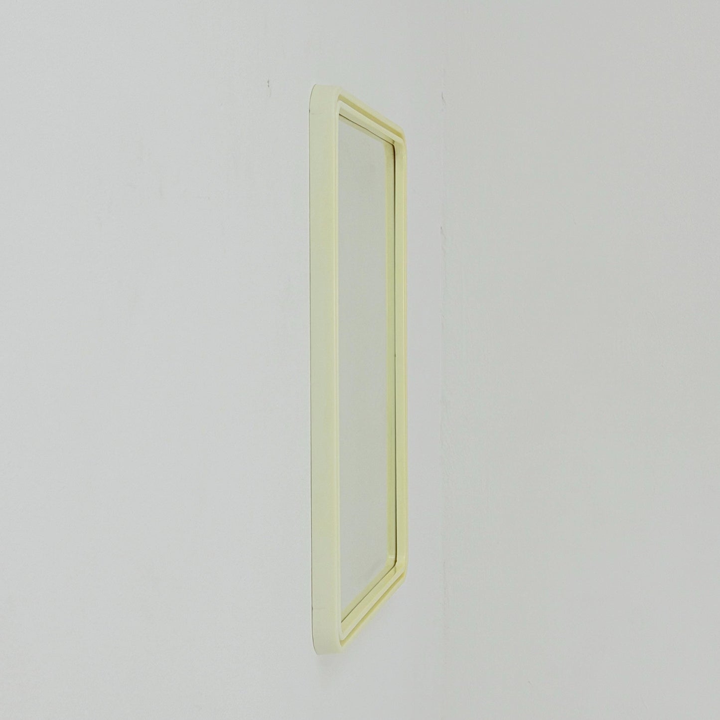 Mid century large Space age beige /white plastic wall mirror 1970s Germany