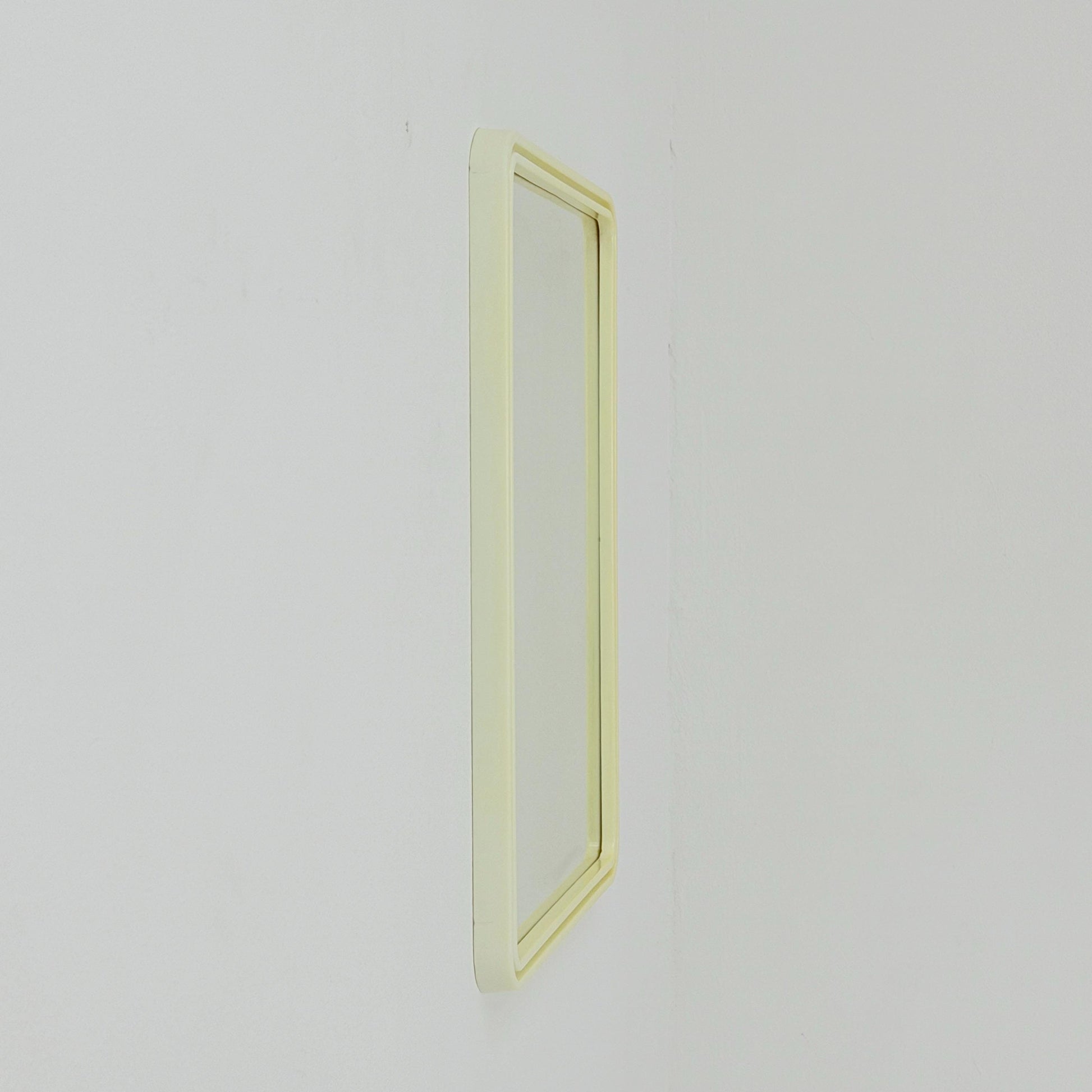Mid century large Space age beige /white plastic wall mirror 1970s Germany