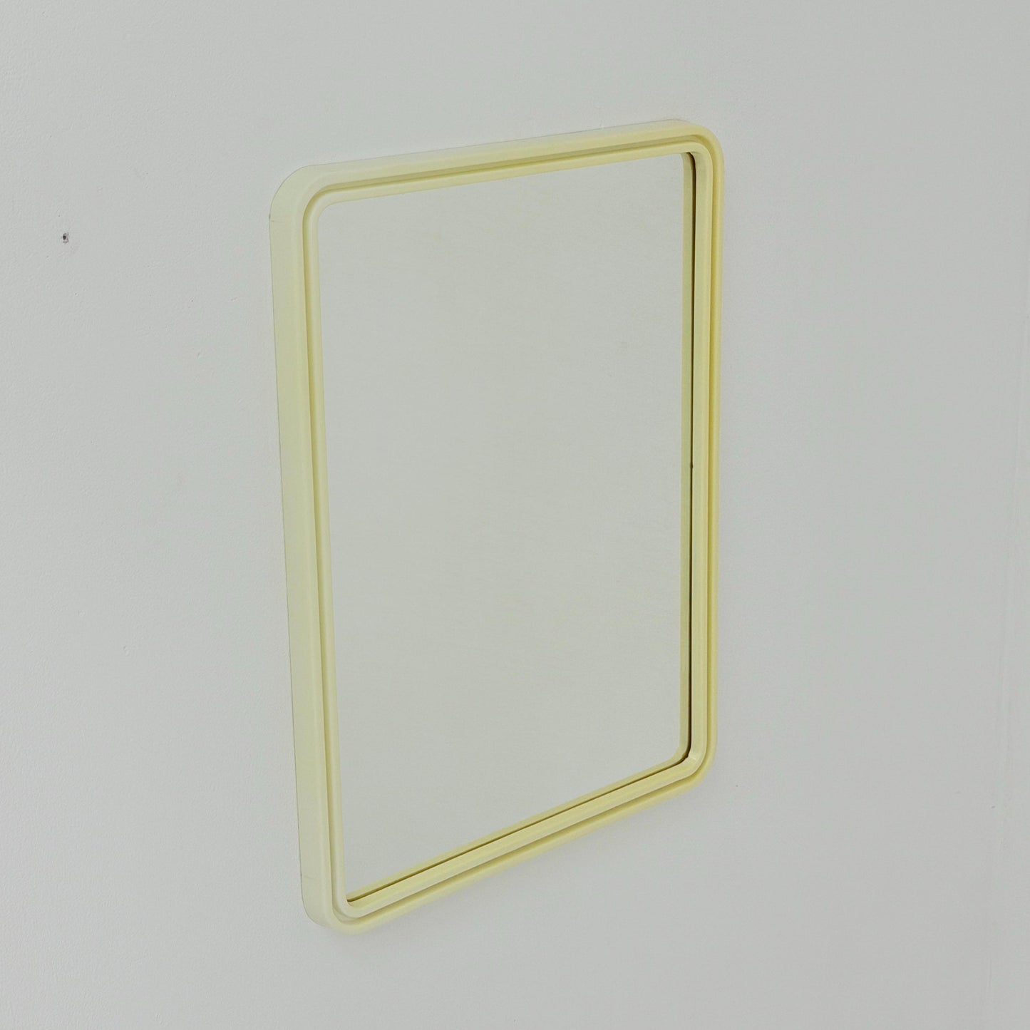 Mid century large Space age beige /white plastic wall mirror 1970s Germany