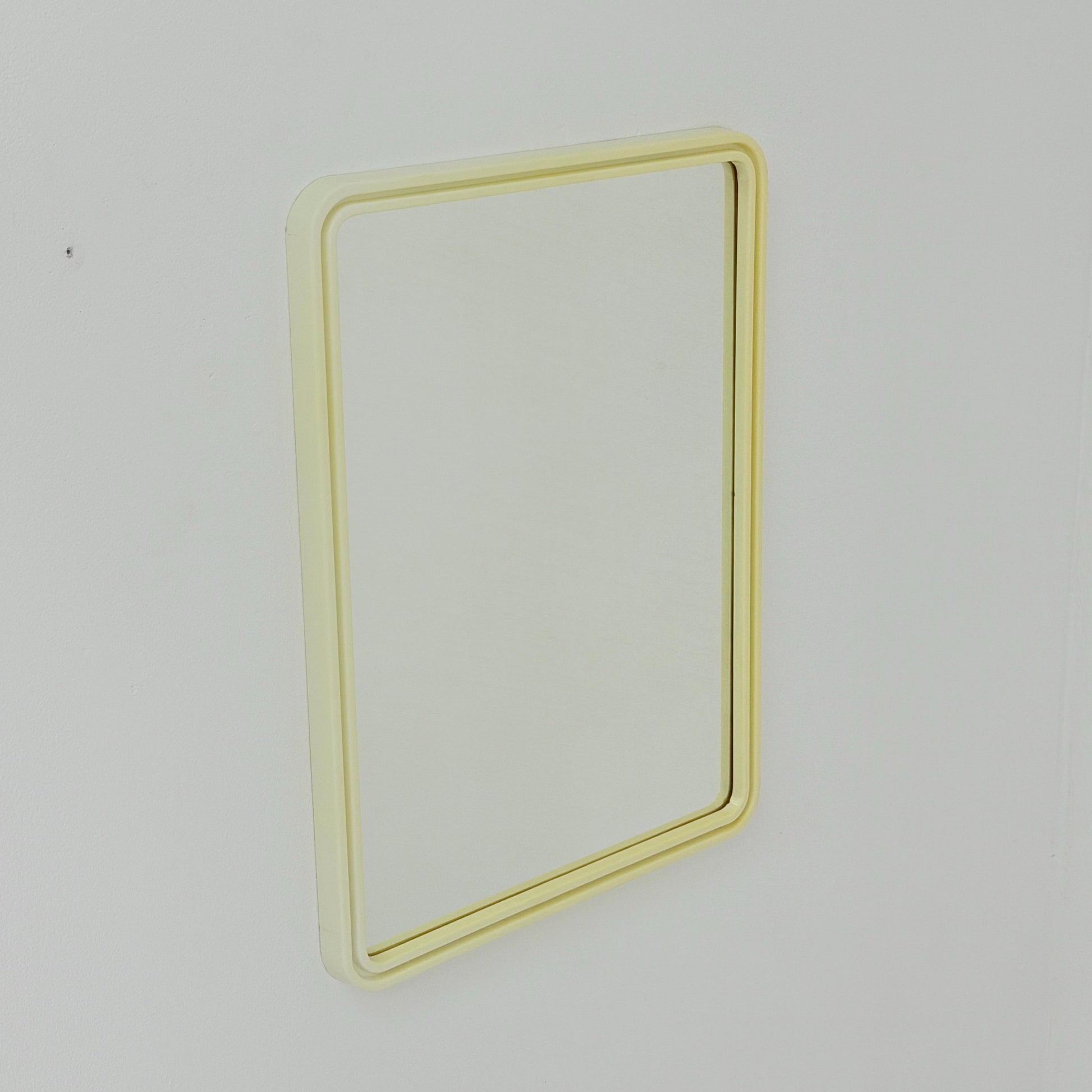 Mid century large Space age beige /white plastic wall mirror 1970s Germany