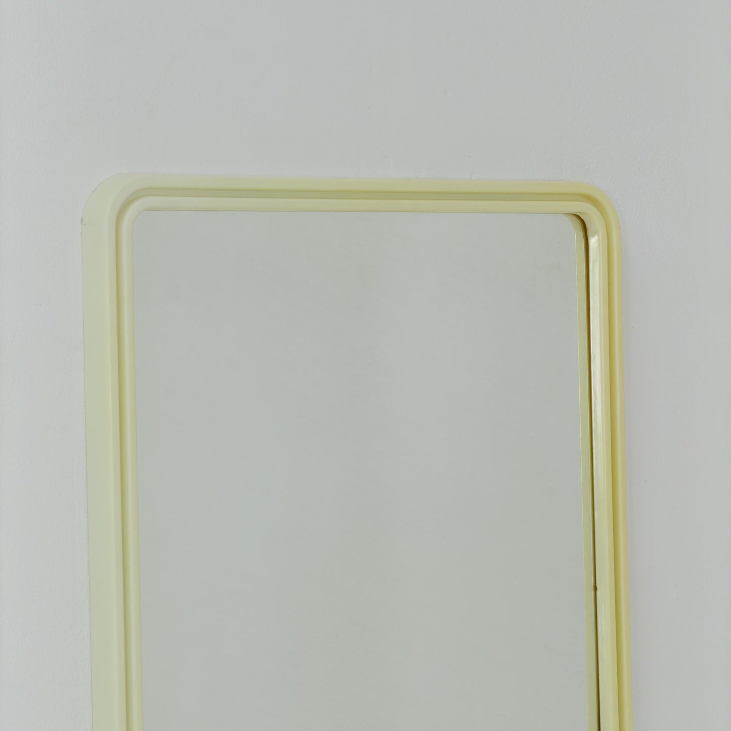 Mid century large Space age beige /white plastic wall mirror 1970s Germany