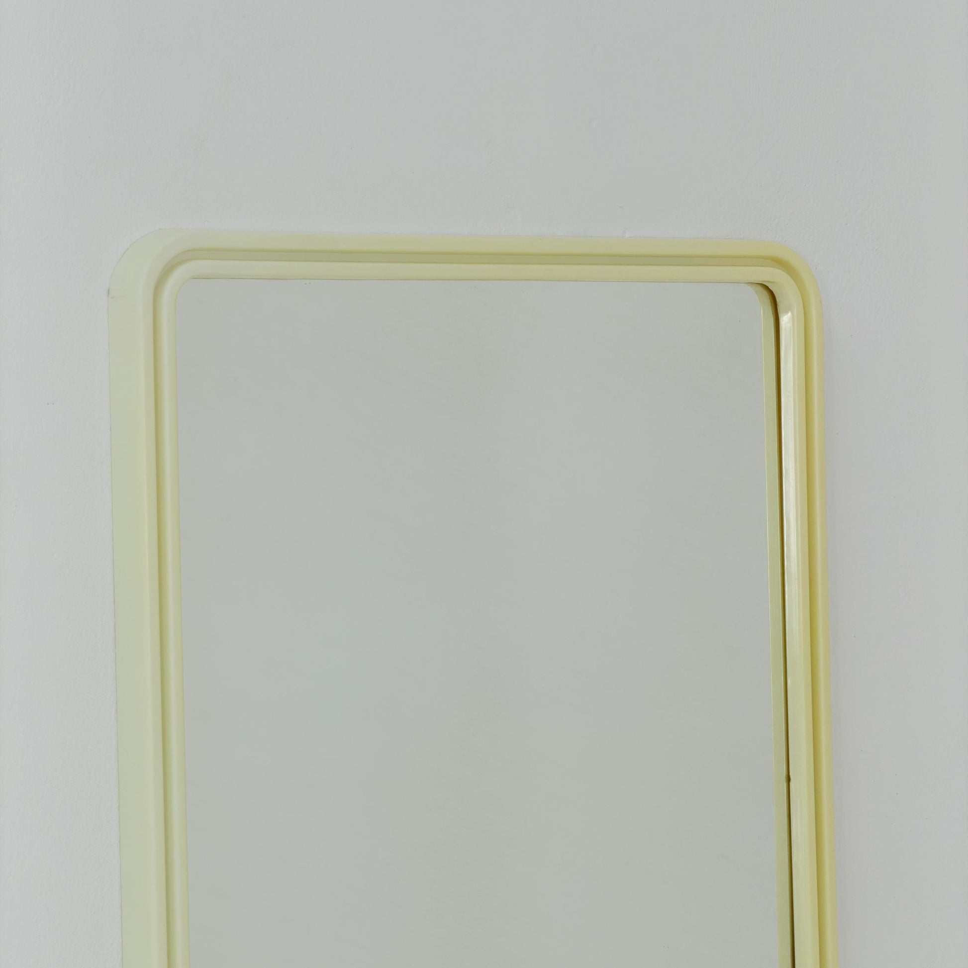 Mid century large Space age beige /white plastic wall mirror 1970s Germany
