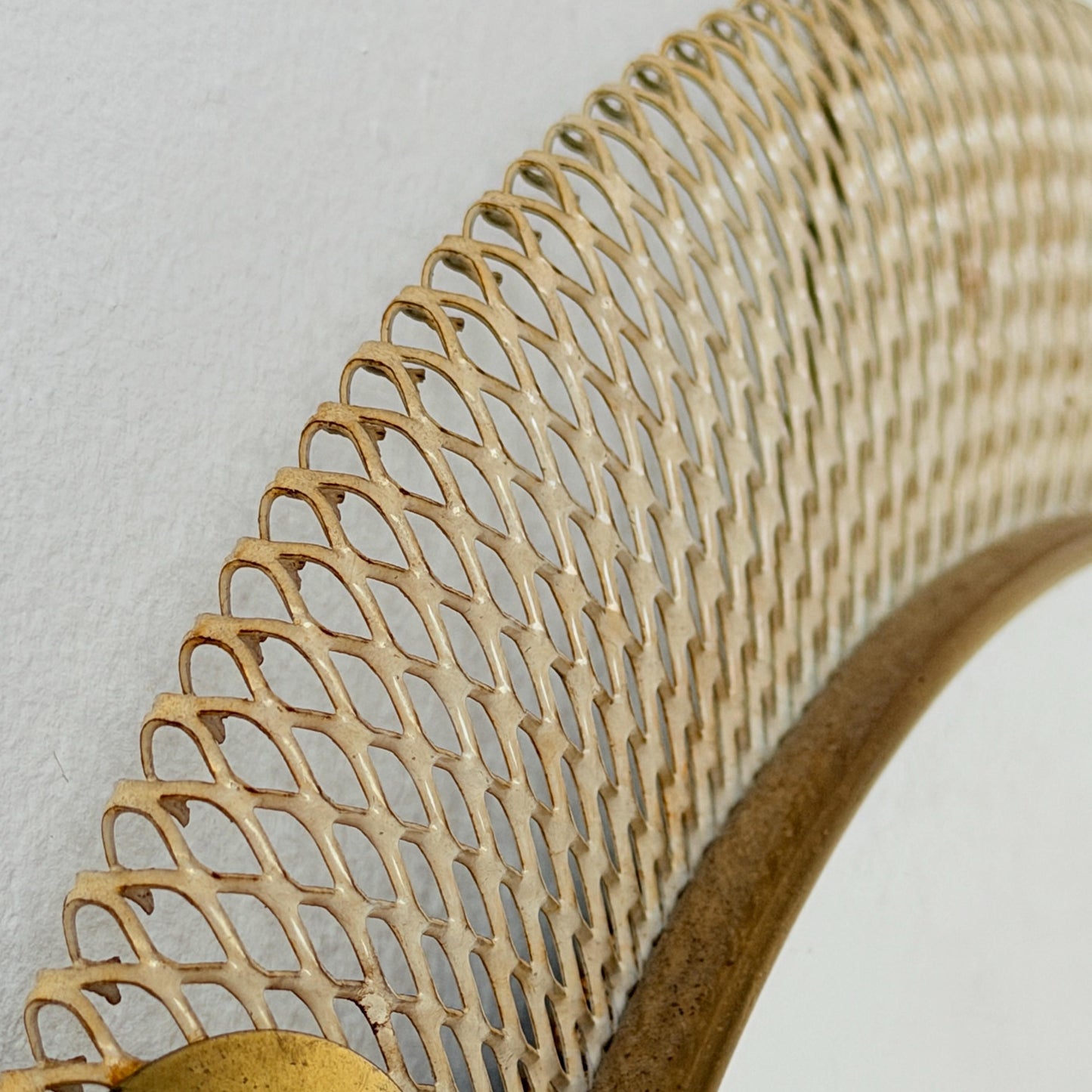 Mid Century Italian Round Metal & Brass Mirror by Stilnovo, 1960s Italy