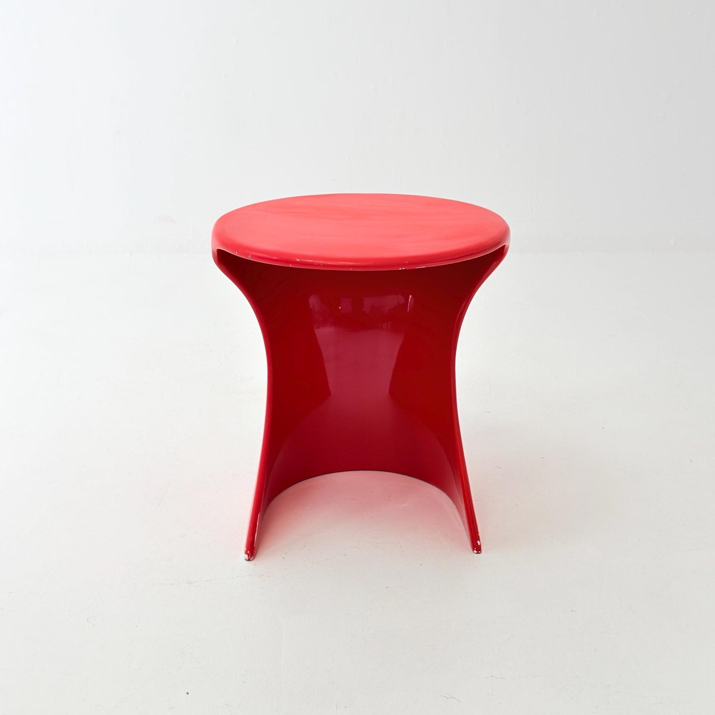 Rare Space Age Red Fiberglass Side Table, Germany 1980s