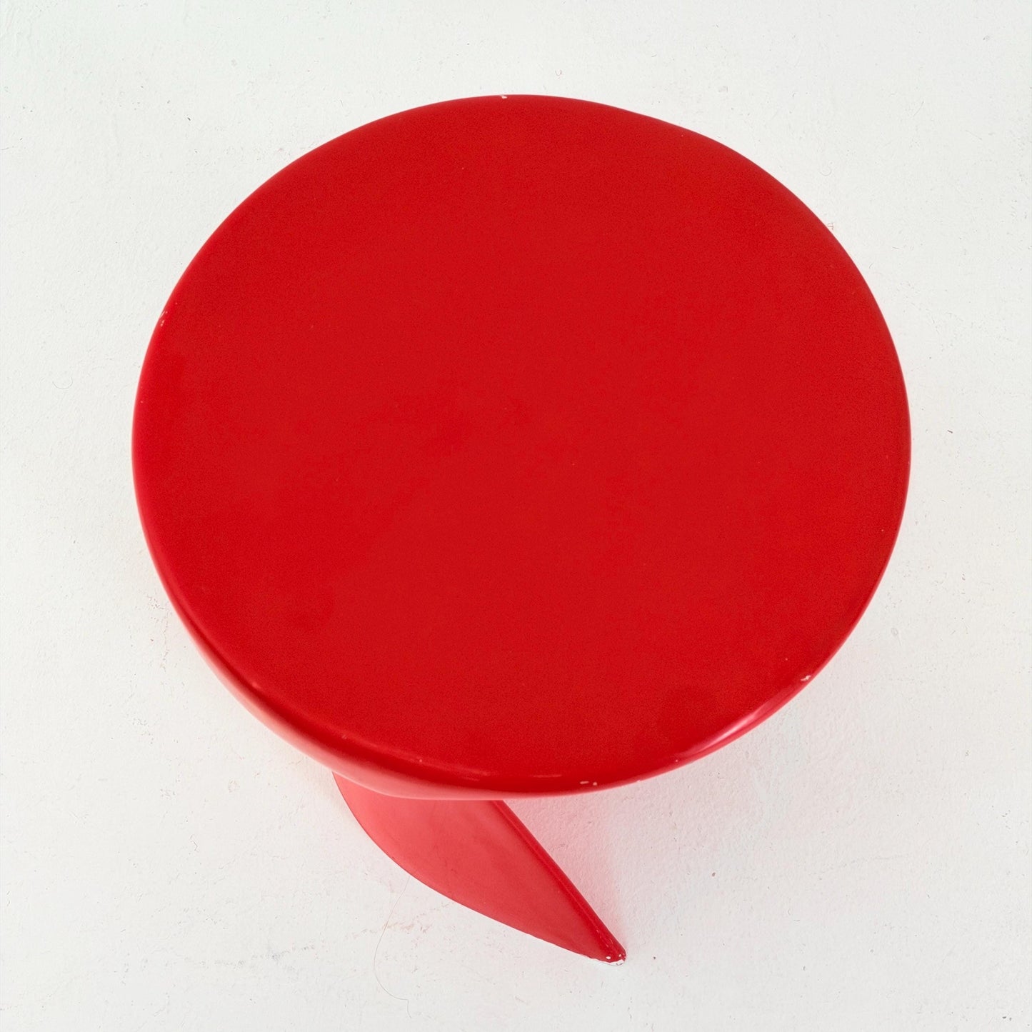 Rare Space Age Red Fiberglass Side Table, Germany 1980s
