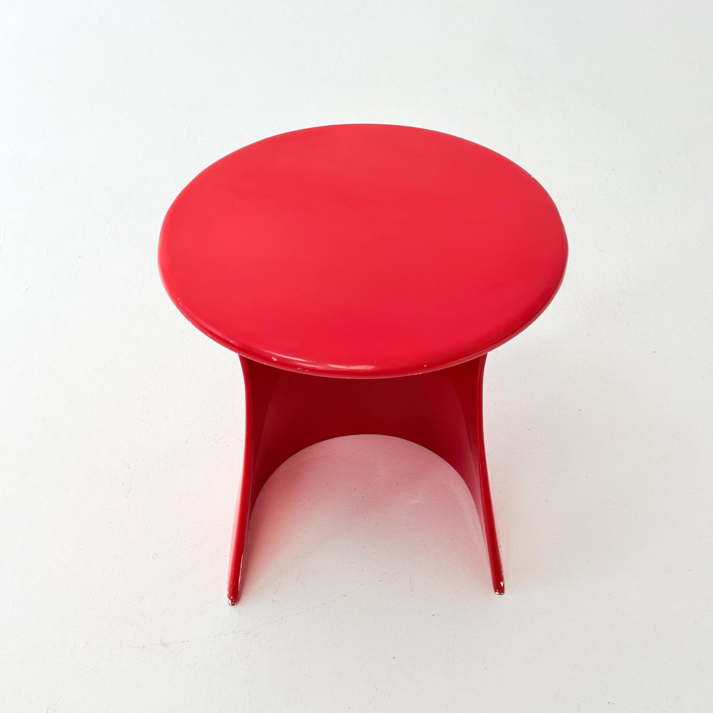 Rare Space Age Red Fiberglass Side Table, Germany 1980s