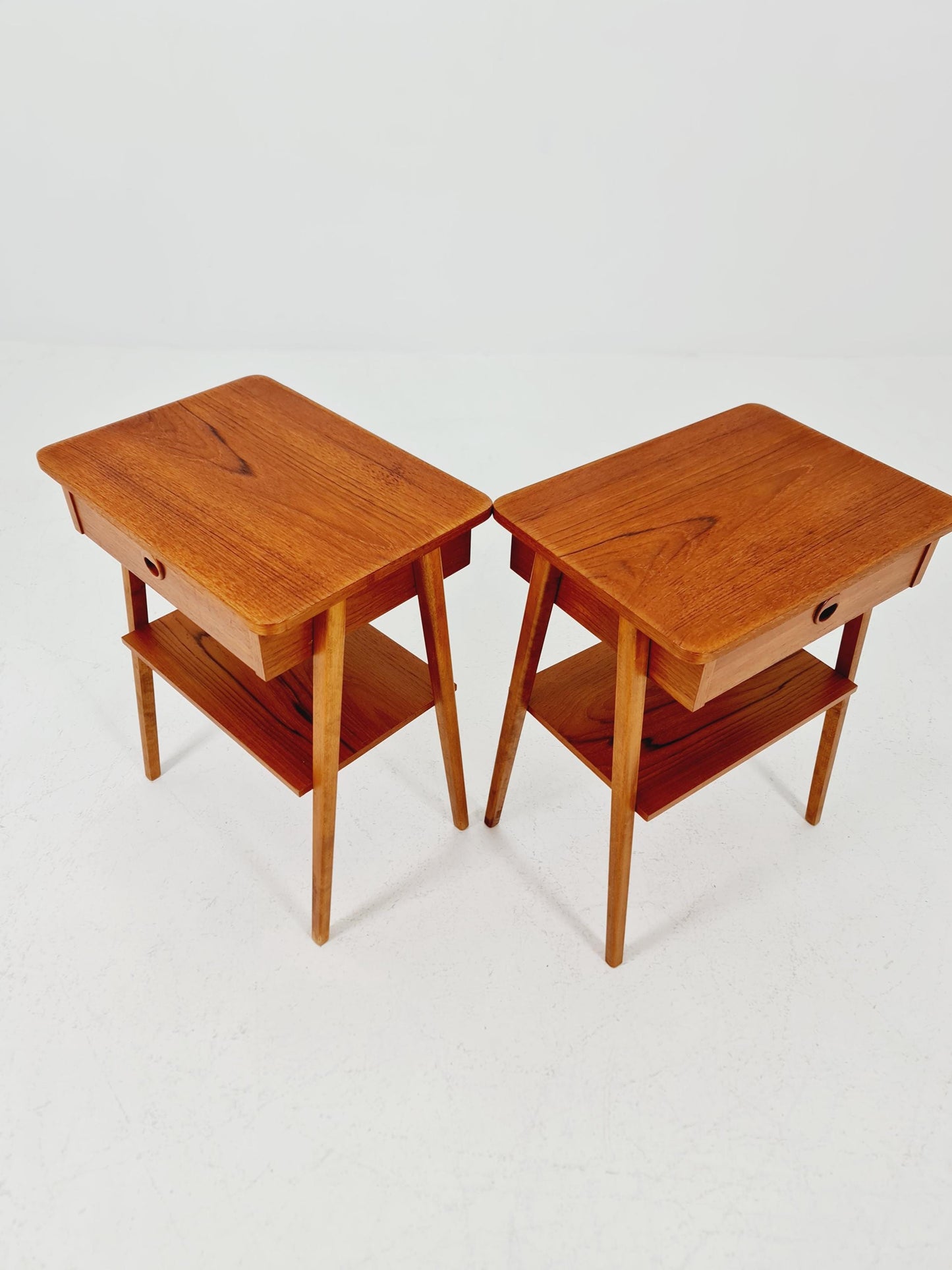 Mid century Danish teak side tables/ Bedside tables/ Nightstands, Denmark, 1960s, set of 2