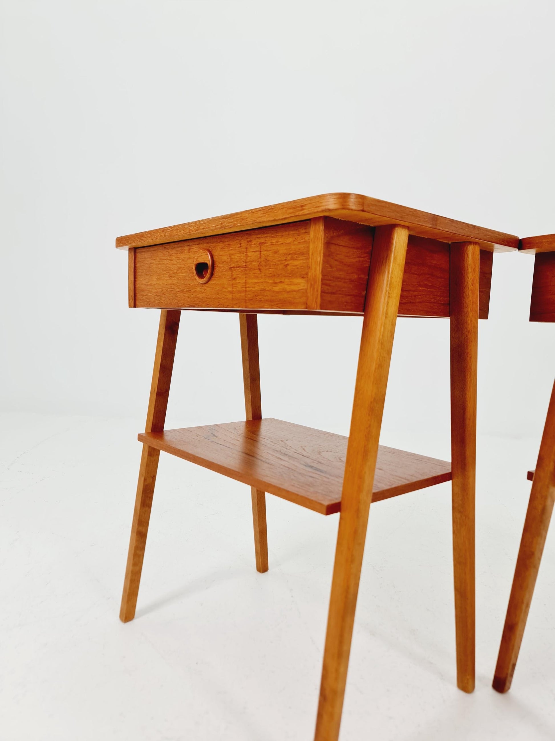 Mid century Danish teak side tables/ Bedside tables/ Nightstands, Denmark, 1960s, set of 2