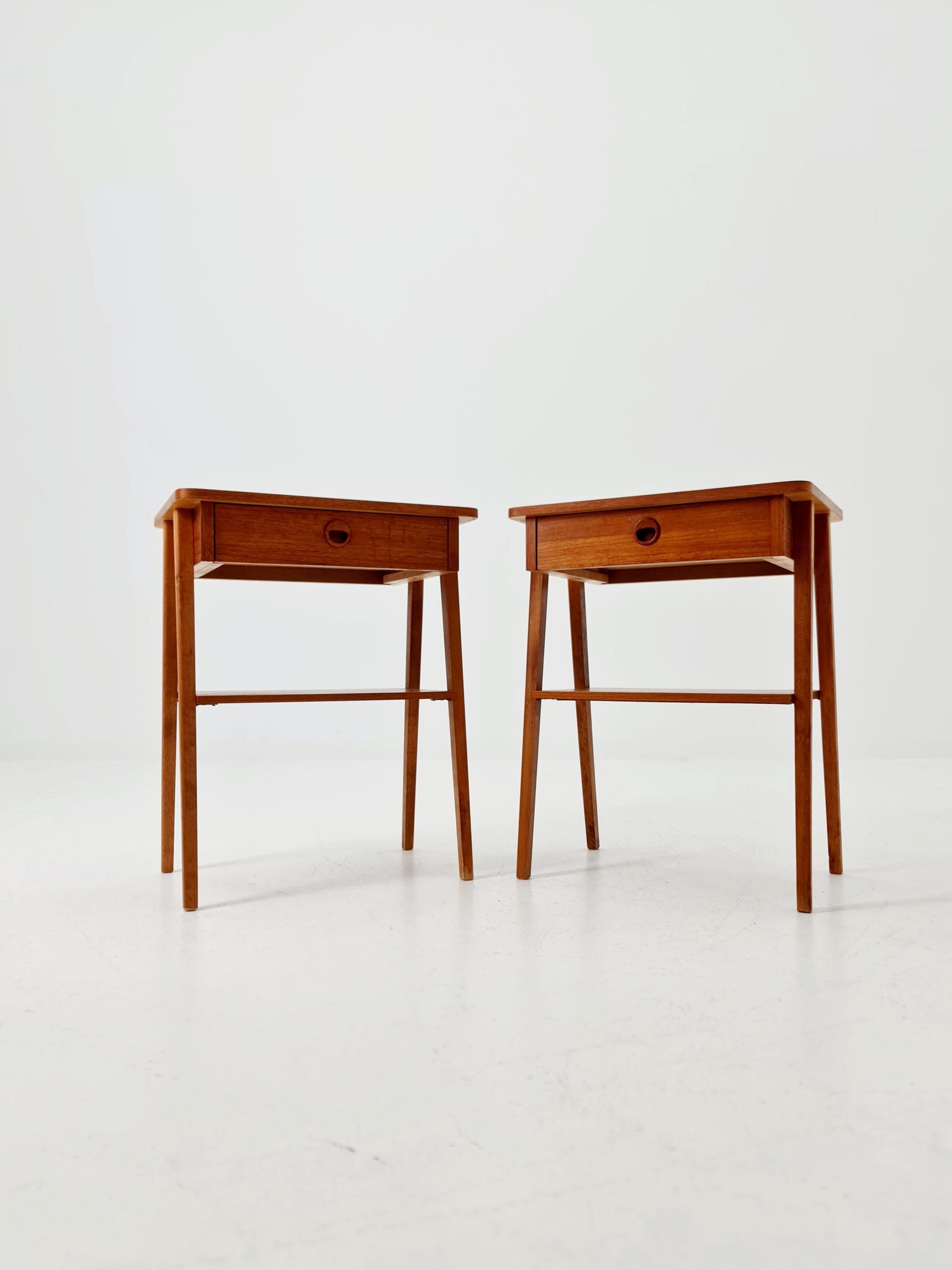 Mid century Danish teak side tables/ Bedside tables/ Nightstands, Denmark, 1960s, set of 2