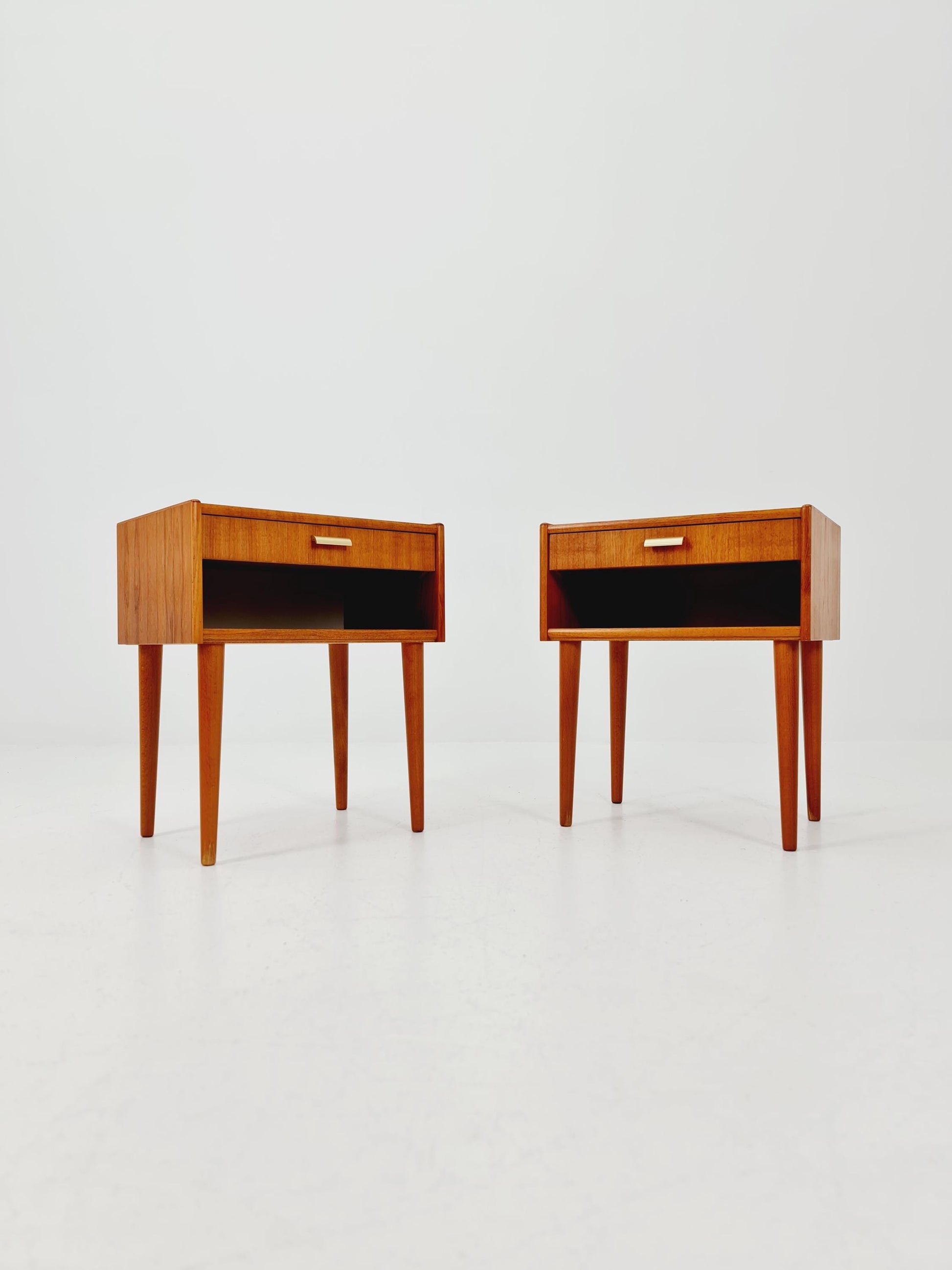 Mid century Danish teak side tables/ Bedside tables/ Nightstands, Denmark, 1960s, set of 2