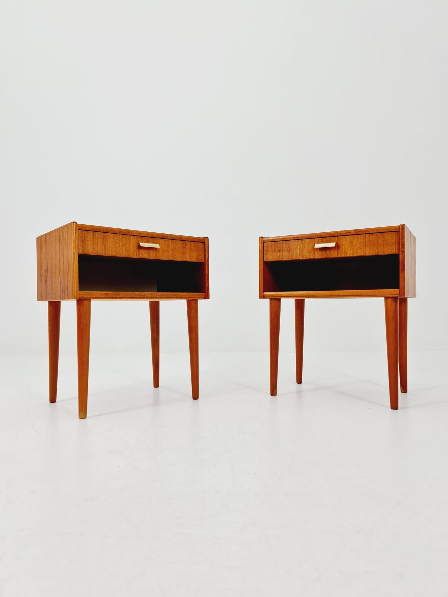 Mid century Danish teak side tables/ Bedside tables/ Nightstands, Denmark, 1960s, set of 2