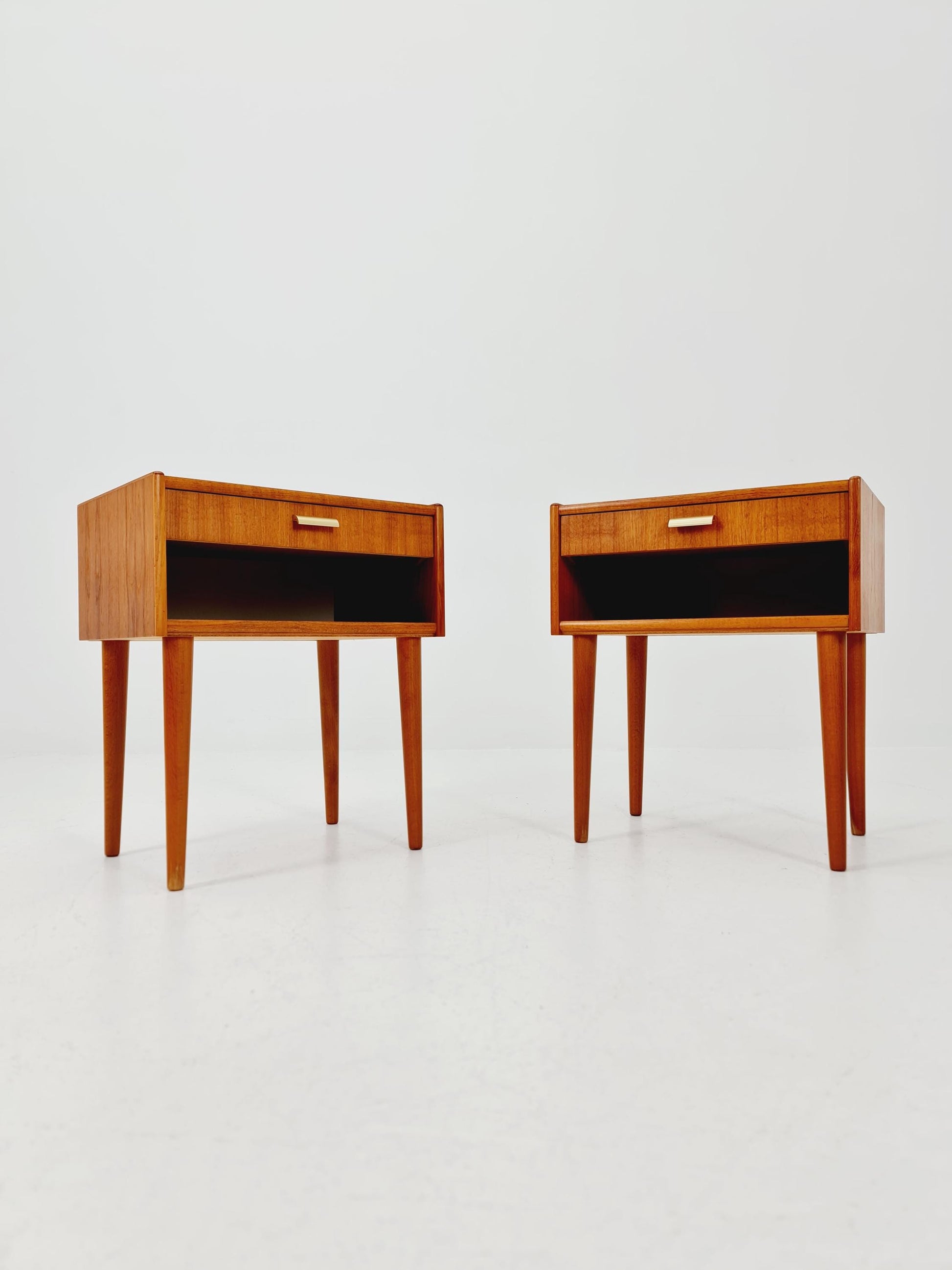 Mid century Danish teak side tables/ Bedside tables/ Nightstands, Denmark, 1960s, set of 2