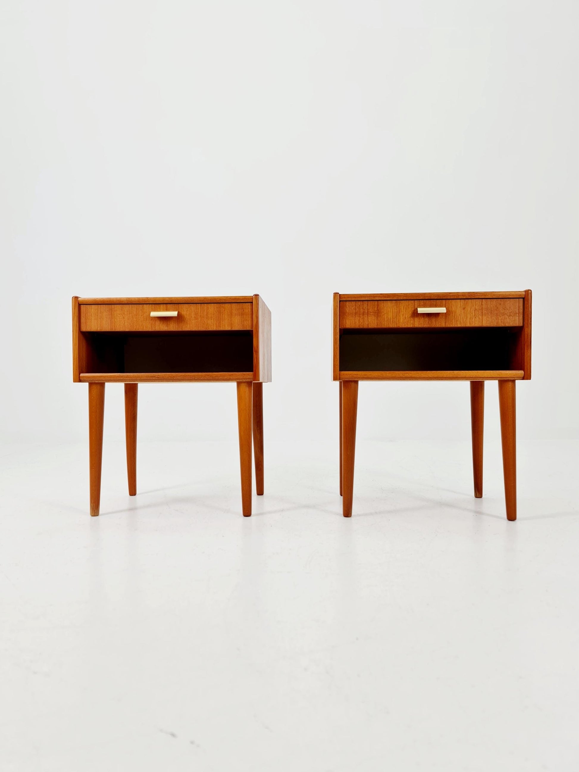 Mid century Danish teak side tables/ Bedside tables/ Nightstands, Denmark, 1960s, set of 2