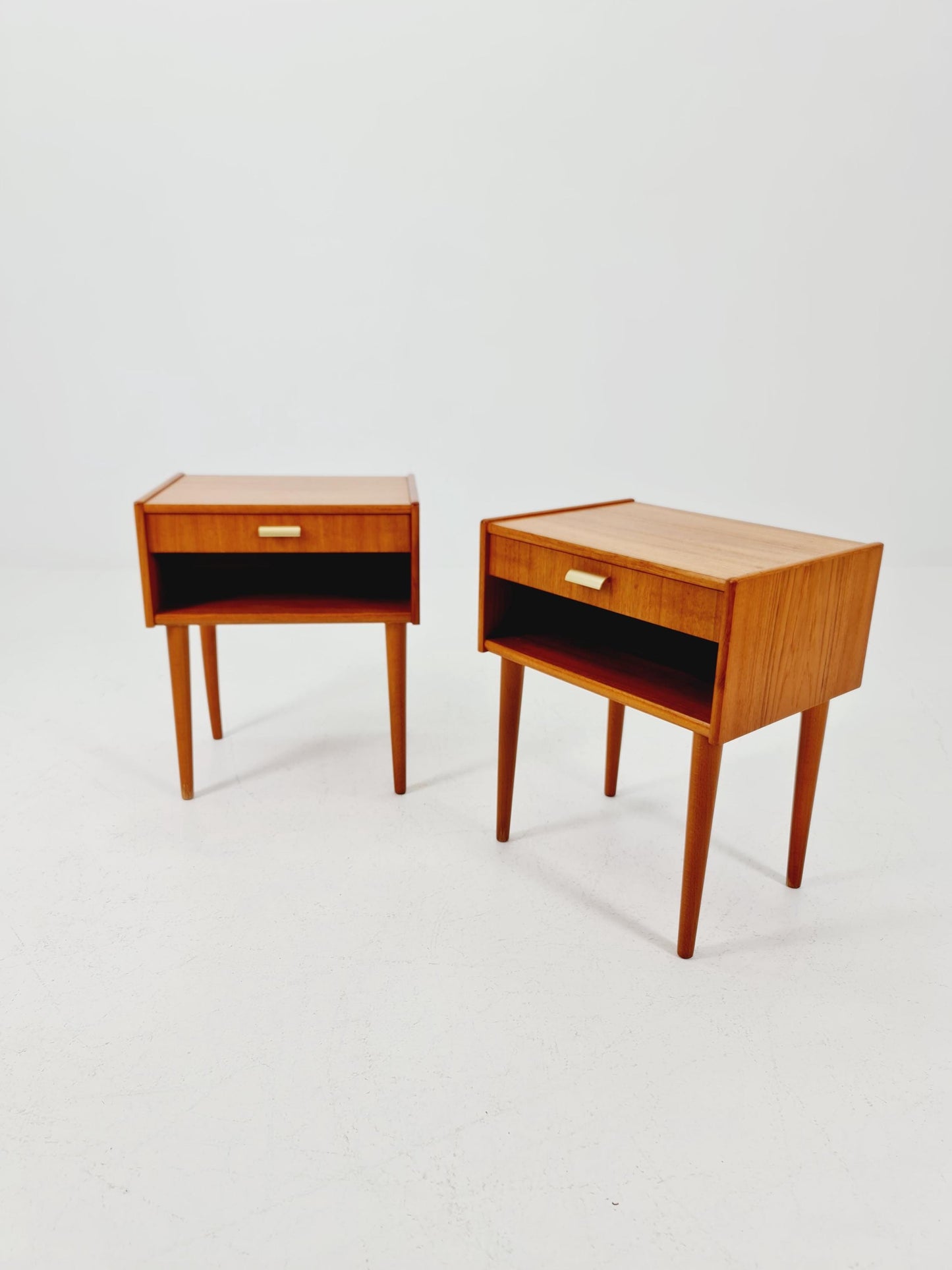 Mid century Danish teak side tables/ Bedside tables/ Nightstands, Denmark, 1960s, set of 2