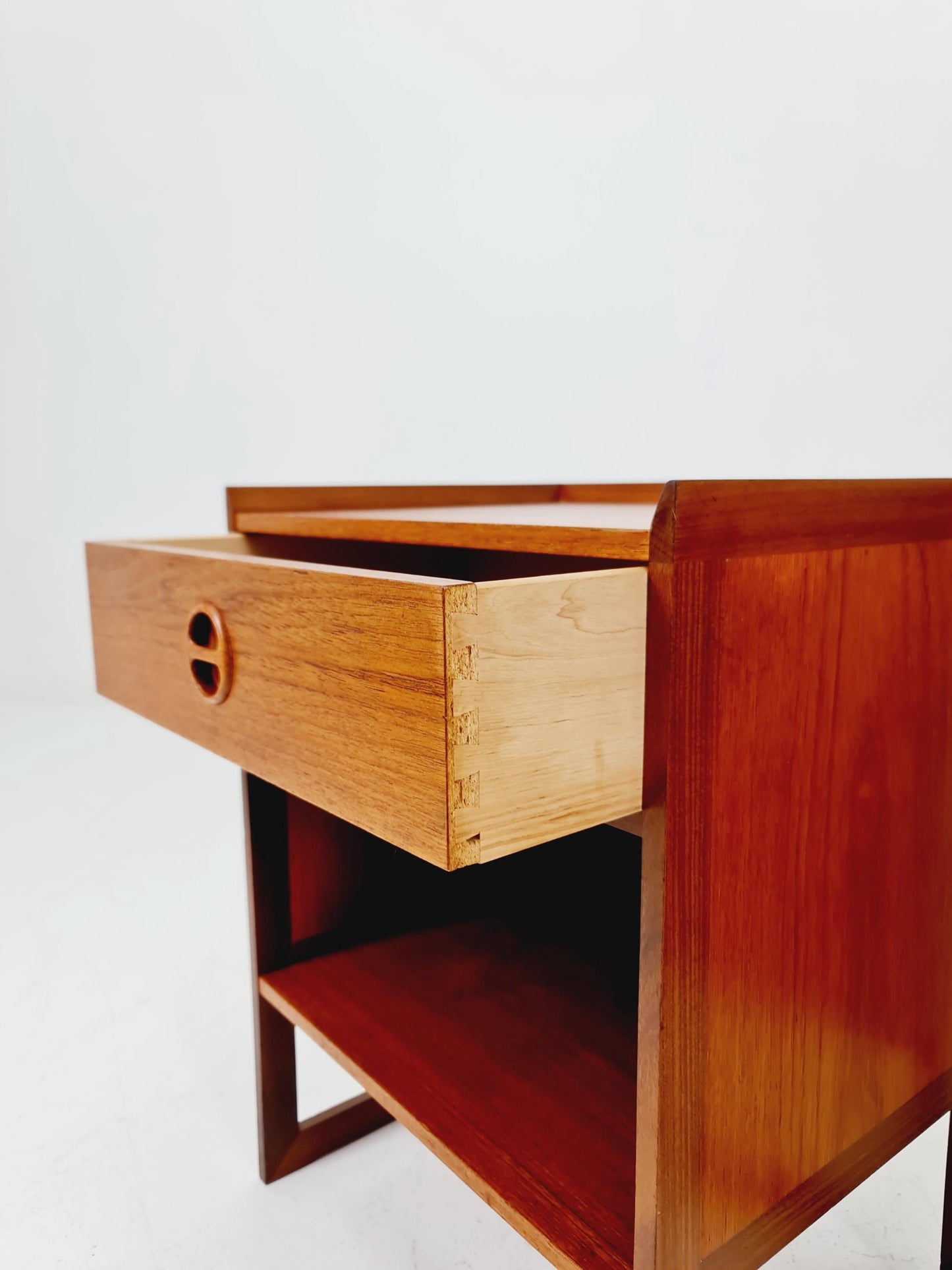 Pair of Midcentury by Arne Wahl Iversen teak vintage side table/ Bedside table/ Night stand, 1960s