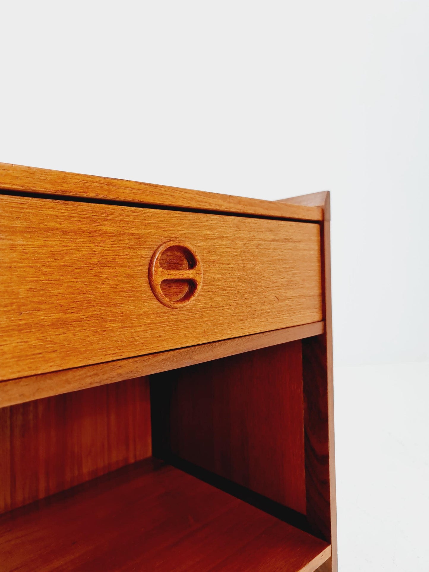 Pair of Midcentury by Arne Wahl Iversen teak vintage side table/ Bedside table/ Night stand, 1960s