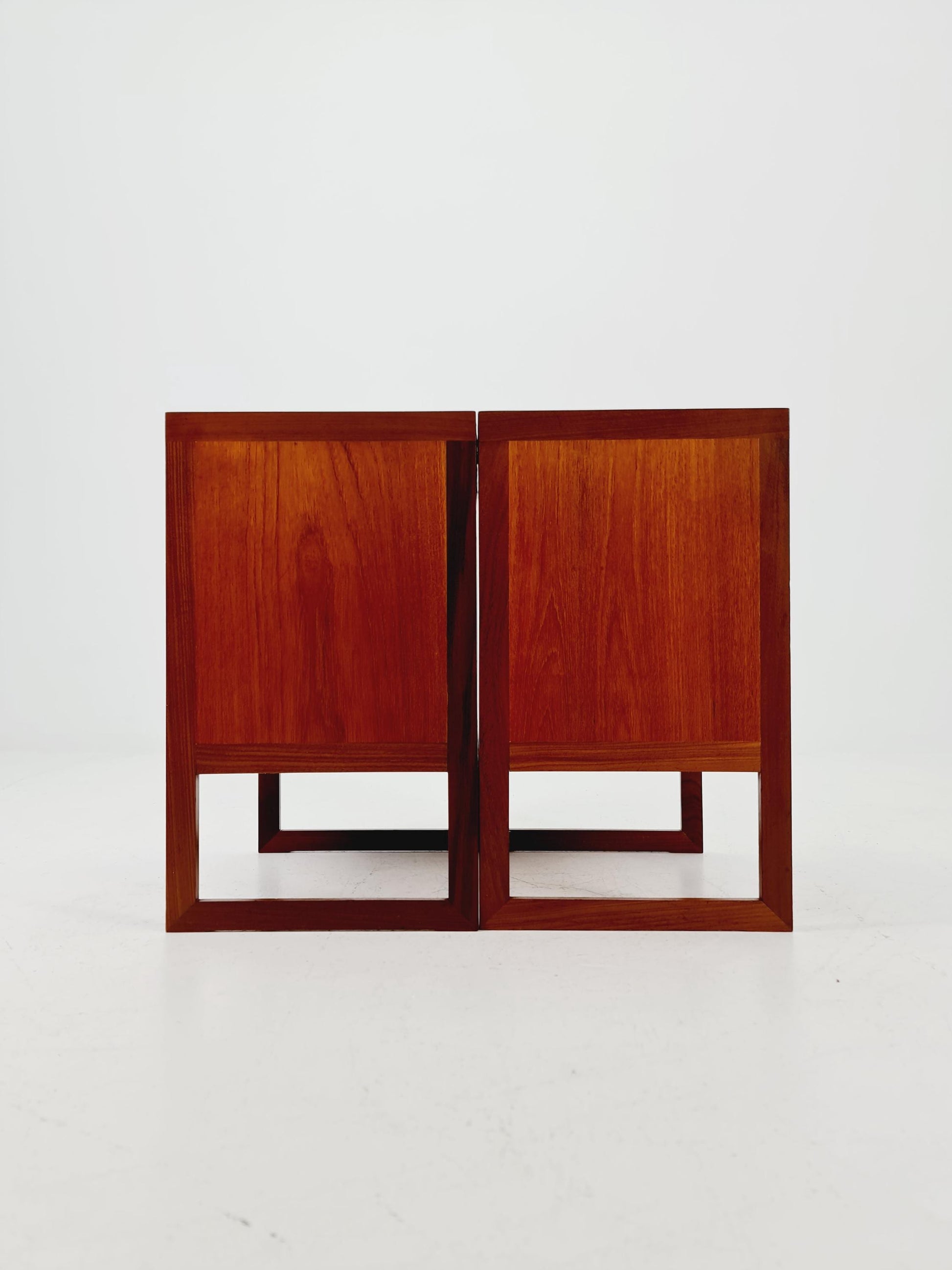 Pair of Midcentury by Arne Wahl Iversen teak vintage side table/ Bedside table/ Night stand, 1960s