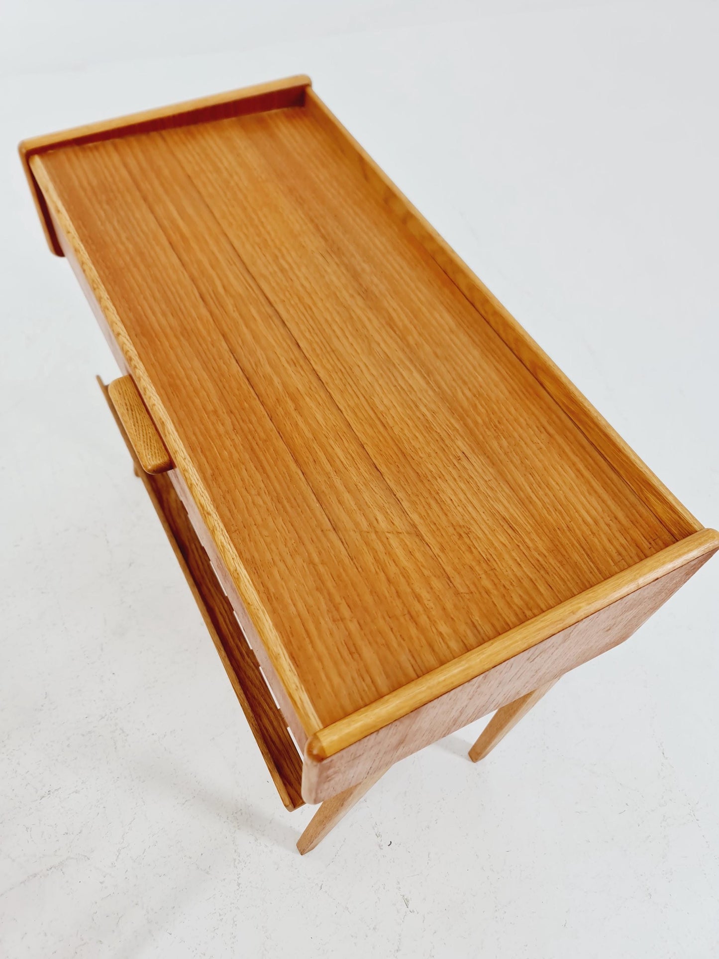 Rare big Midcentury Danish teak Vintage Side table/ Bedside table by Olholm Möbelfabrik, Denmark, 1960s, set of 2