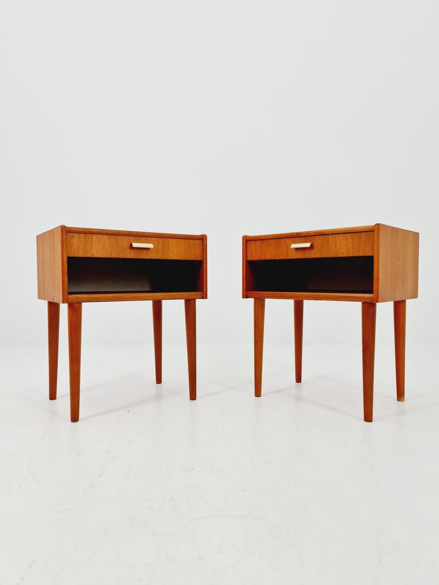 Mid century Danish teak side tables/ Bedside tables/ Nightstands, Denmark, 1960s, set of 2
