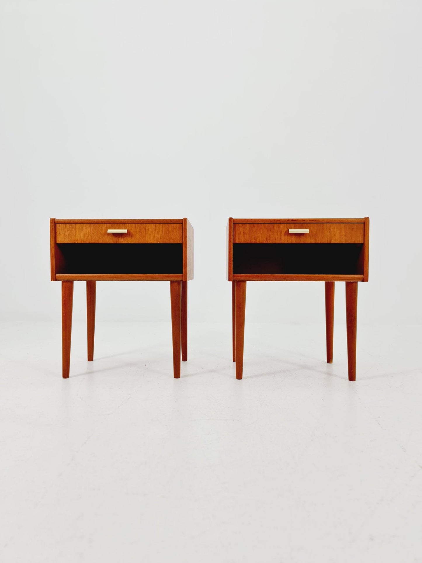 Mid century Danish teak side tables/ Bedside tables/ Nightstands, Denmark, 1960s, set of 2