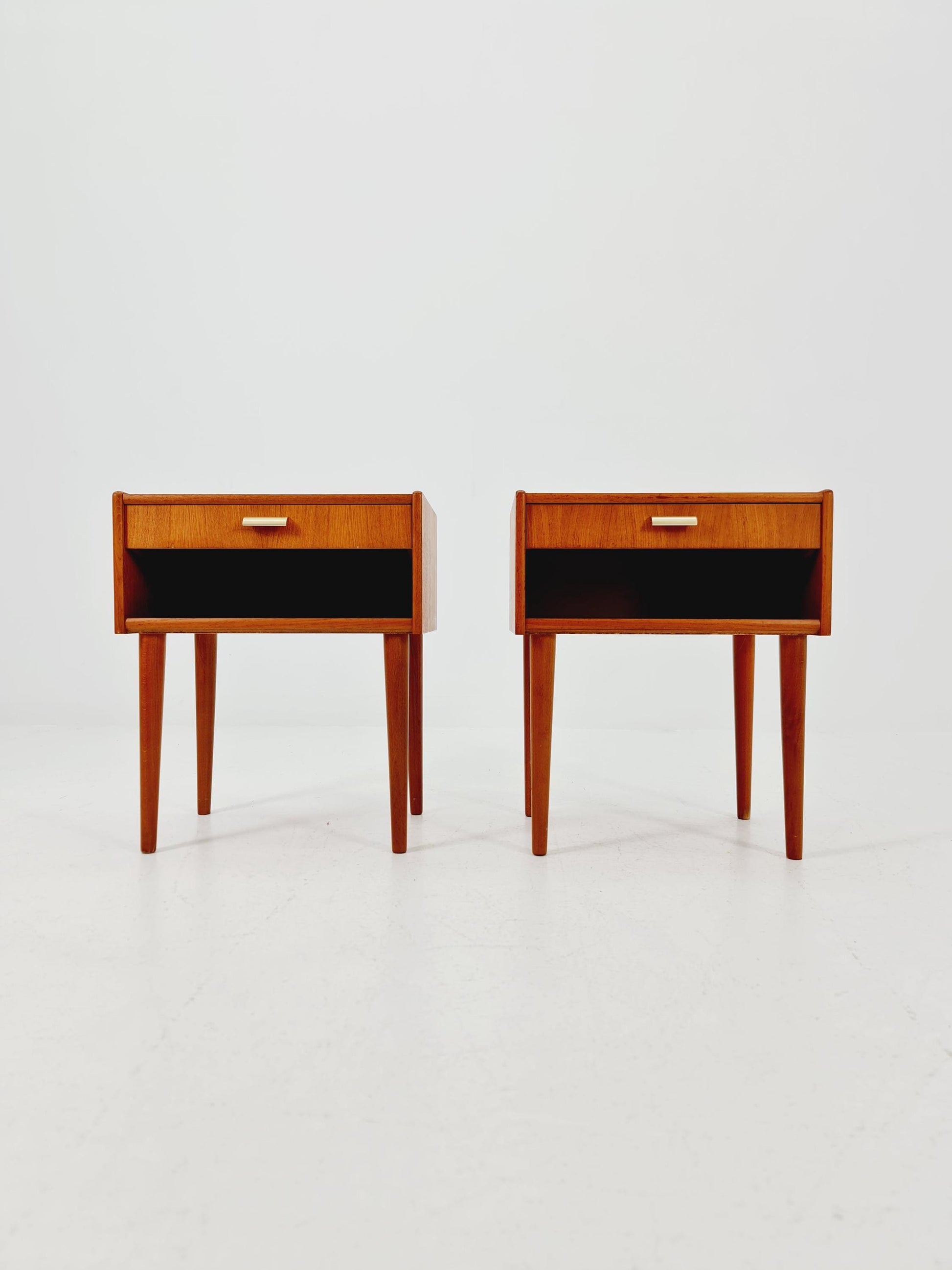 Mid century Danish teak side tables/ Bedside tables/ Nightstands, Denmark, 1960s, set of 2