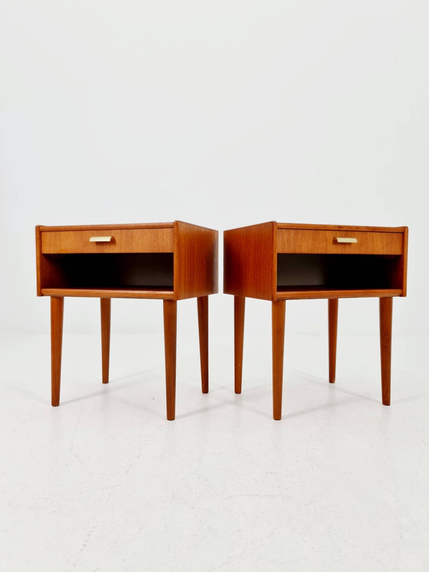 Mid century Danish teak side tables/ Bedside tables/ Nightstands, Denmark, 1960s, set of 2