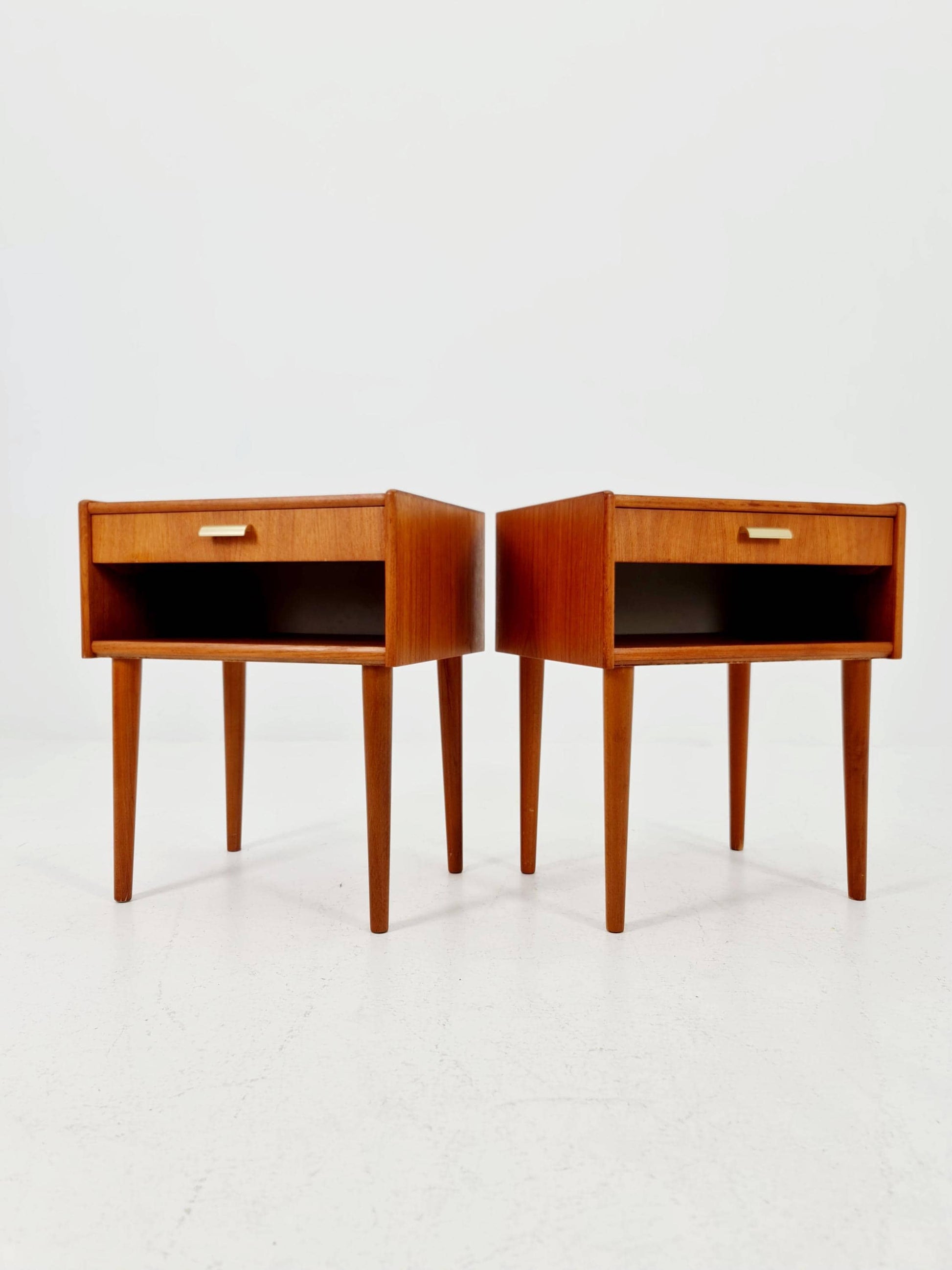 Mid century Danish teak side tables/ Bedside tables/ Nightstands, Denmark, 1960s, set of 2