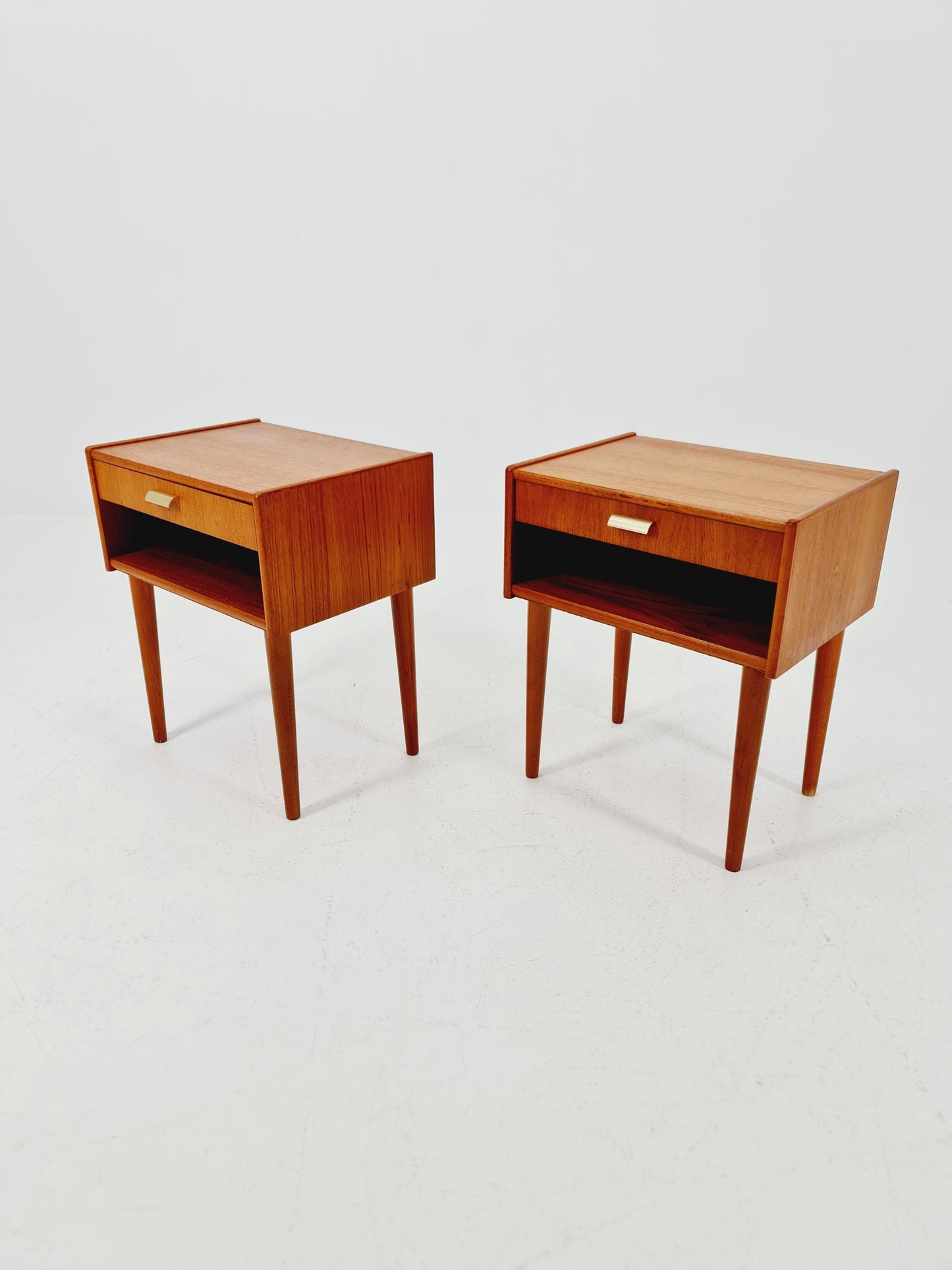 Mid century Danish teak side tables/ Bedside tables/ Nightstands, Denmark, 1960s, set of 2