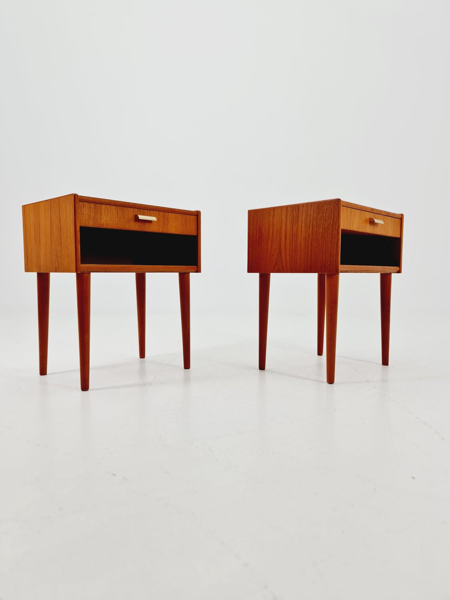 Mid century Danish teak side tables/ Bedside tables/ Nightstands, Denmark, 1960s, set of 2
