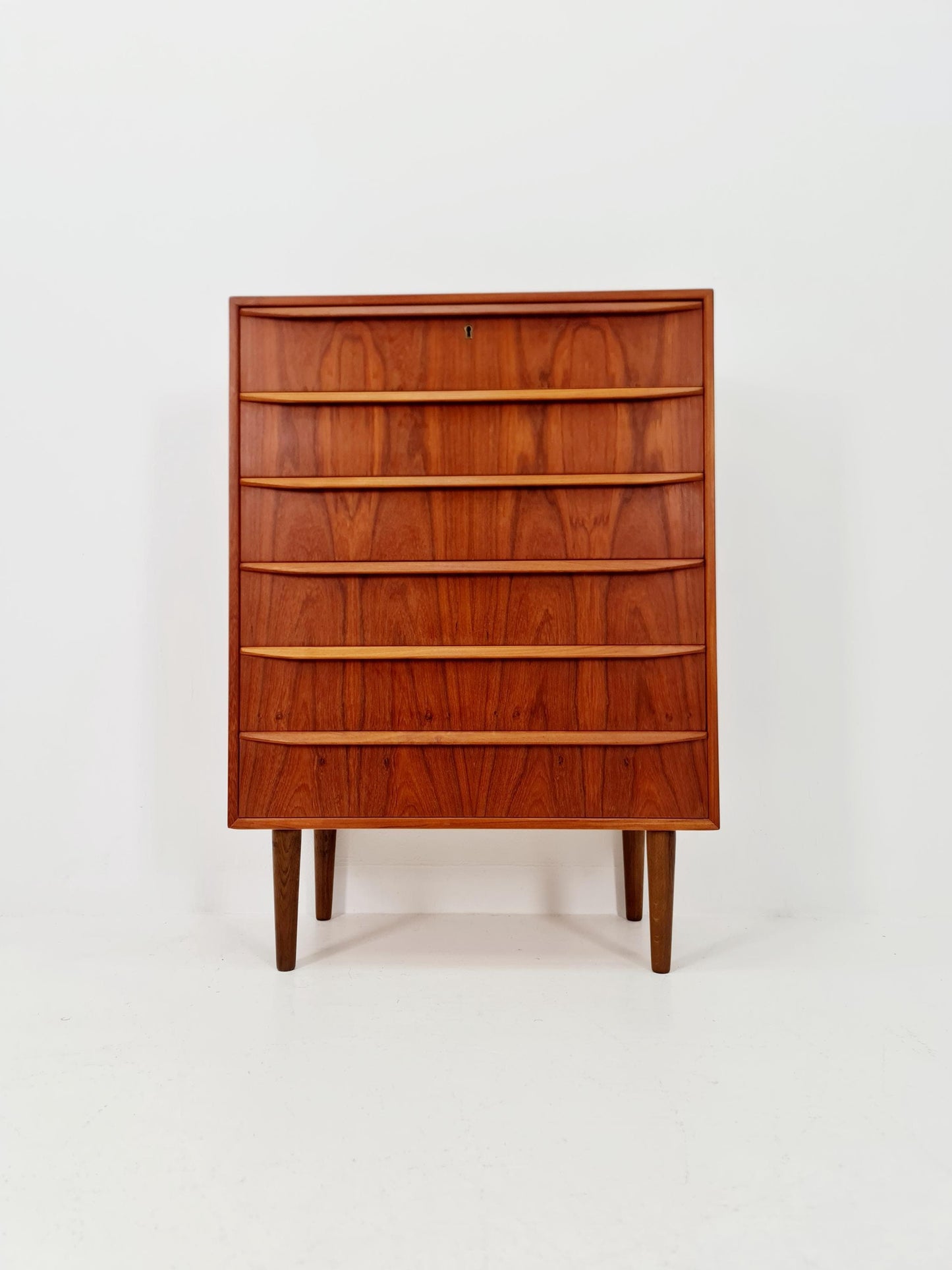 Midcentury danish design chest of drawers tallboy By Tylvad Hansen 1960s