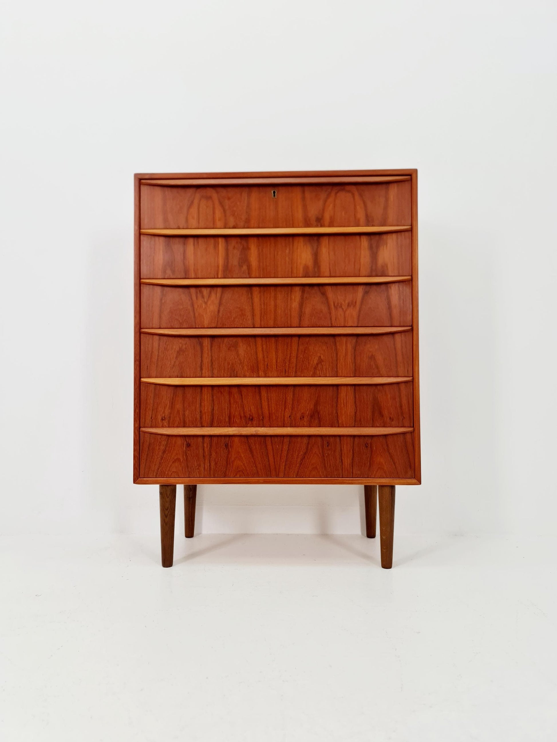 Midcentury danish design chest of drawers tallboy By Tylvad Hansen 1960s