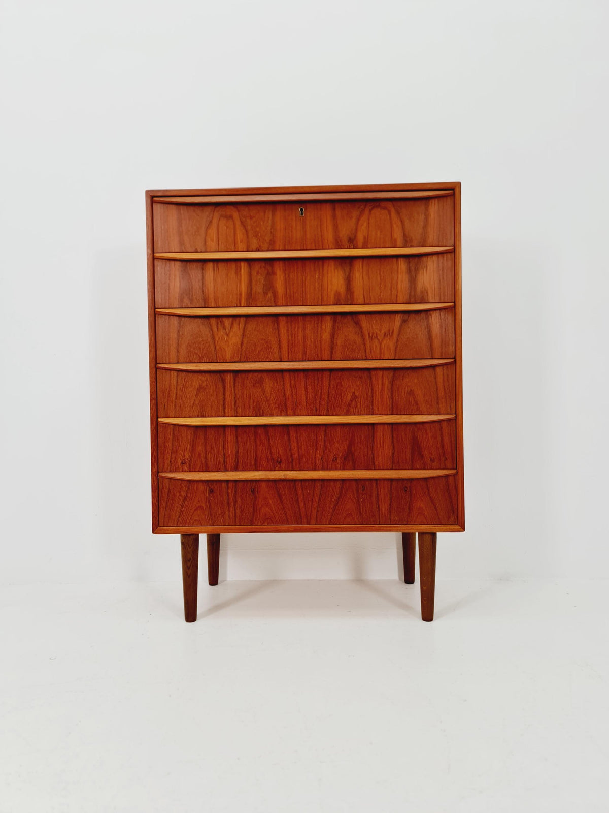 Midcentury danish design chest of drawers tallboy By Tylvad Hansen 1960s
