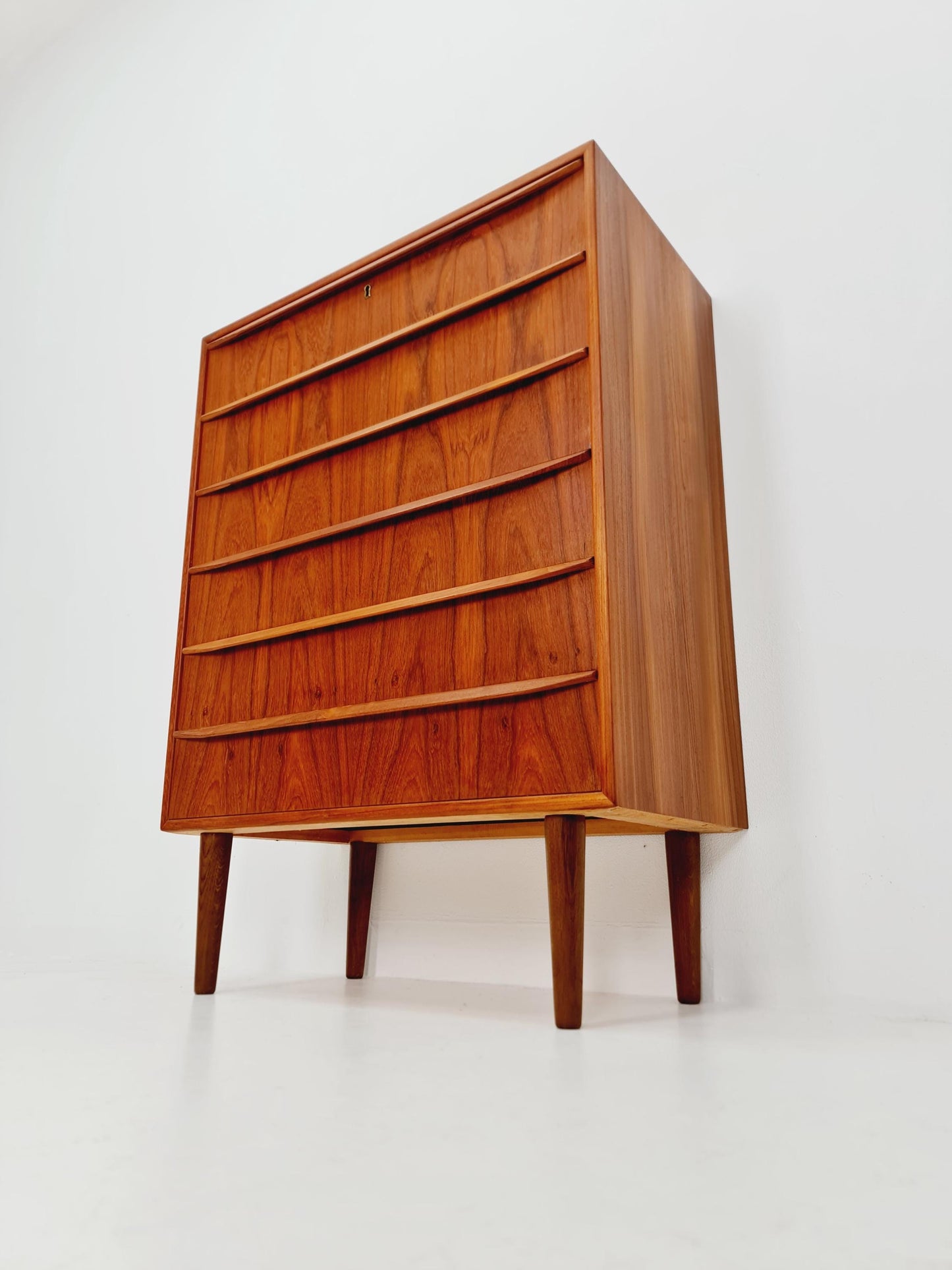 Midcentury danish design chest of drawers tallboy By Tylvad Hansen 1960s