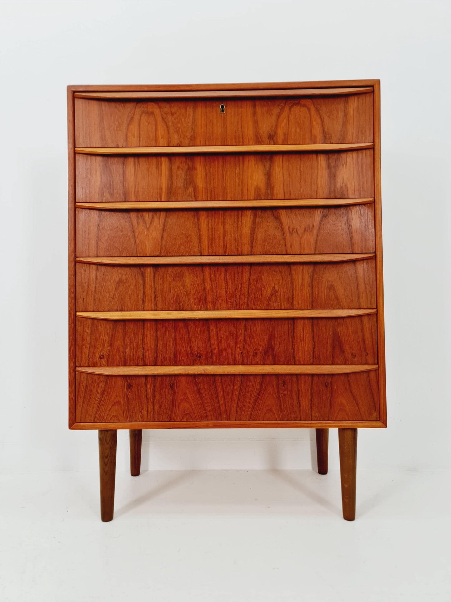 Midcentury danish design chest of drawers tallboy By Tylvad Hansen 1960s