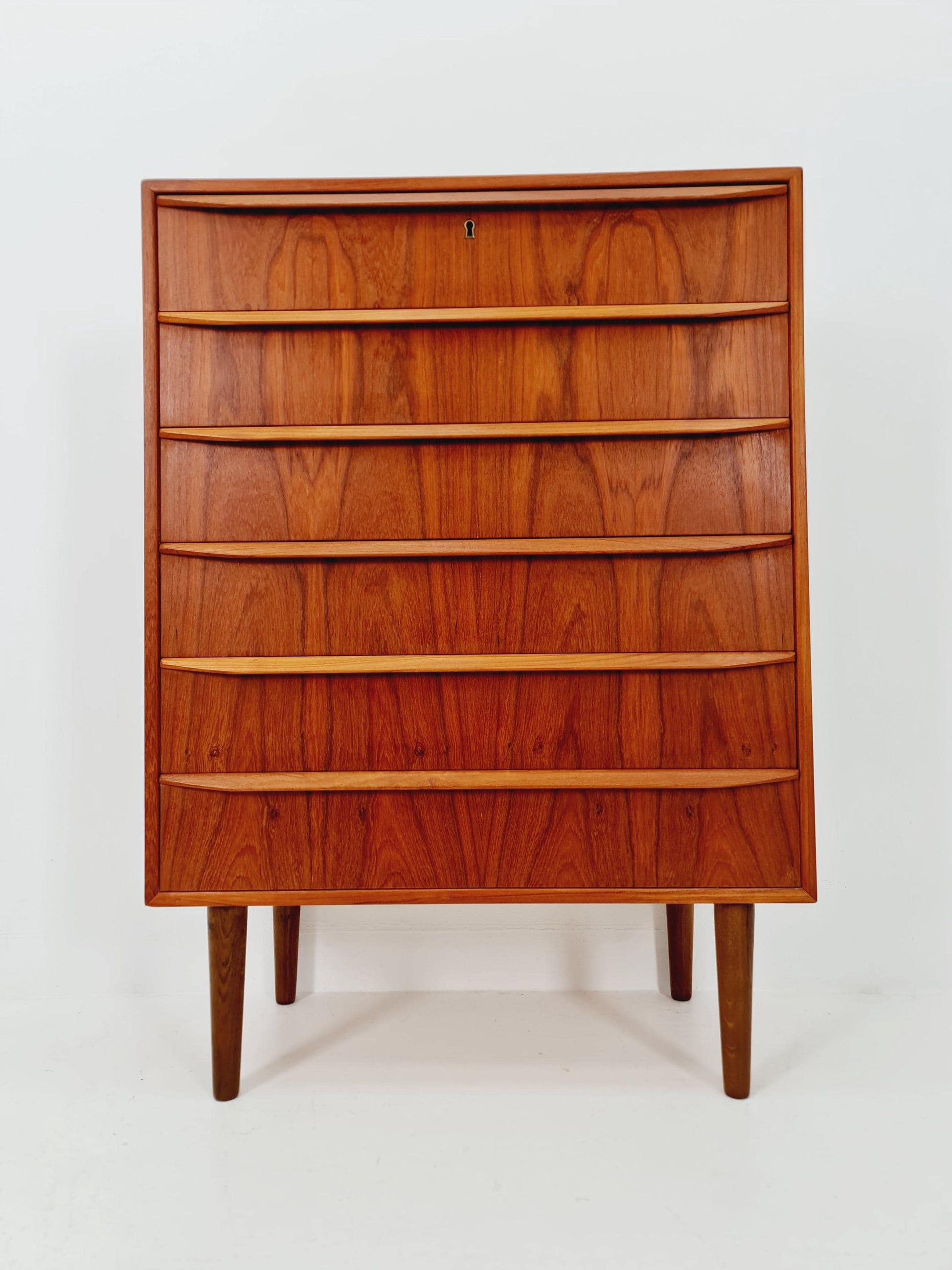 Midcentury danish design chest of drawers tallboy By Tylvad Hansen 1960s
